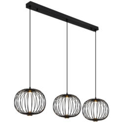 GLOBO LED-Pendelleuchte schwarz Metall Aluminium B/H/T: ca. 30x150x126 cm