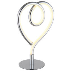 GLOBO LED-Tischleuchte Chrom Opal Metall Silikon Aluminium B/H/T: ca. 10x23,5x16 cm