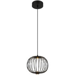 GLOBO LED-Pendelleuchte schwarz Aluminium Metall H/D: ca. 150x30 cm