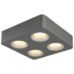 GLOBO LED-Spot dunkelgrau Kunststoff Aluminium B/H/T: ca. 22,4x5,5x22,4 cm 4 Brennstellen