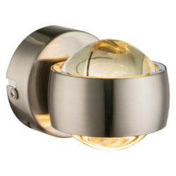 GLOBO LED-Wandleuchte nickel matt Metall Glas B/H/L: ca. 7,5x7x10 cm 2 Brennstellen