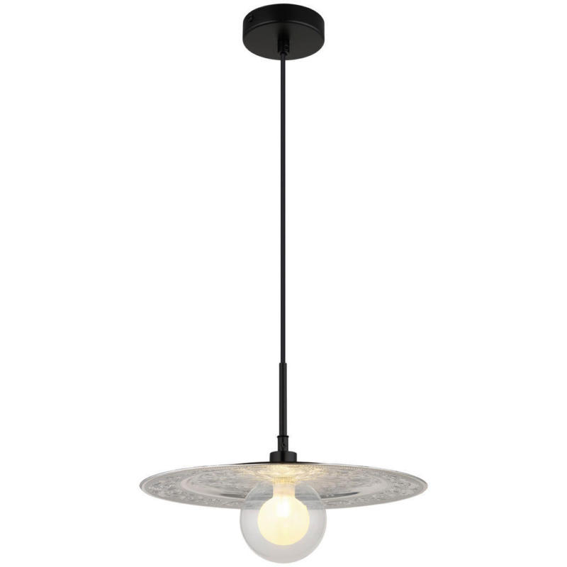 GLOBO LED-Pendelleuchte schwarz silber Metall Kunststoff H/D: ca. 119x33 cm 1.0 Brennstellen