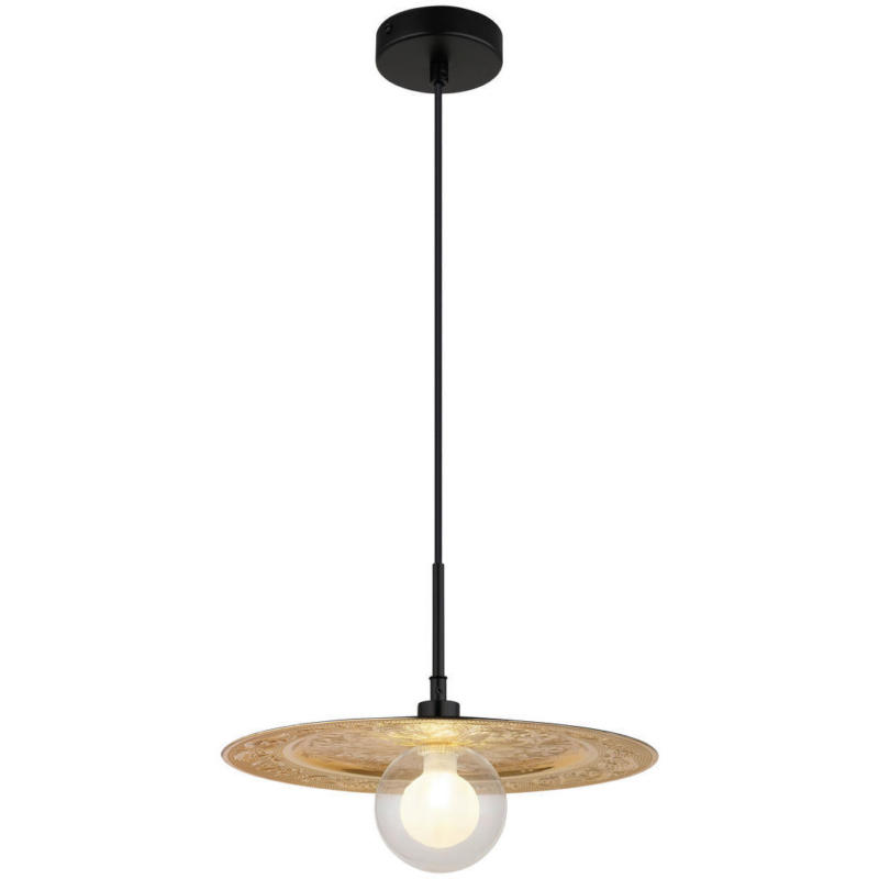 GLOBO LED-Pendelleuchte schwarz gold Metall Kunststoff H/D: ca. 119x33 cm 1.0 Brennstellen