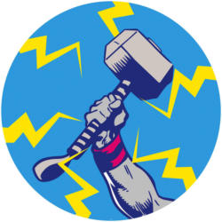 Komar Fototapete Avengers Thor's Hammer Pop Art D: ca. 125 cm