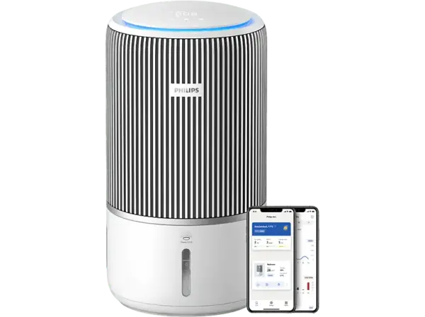 Philips PureProtect Water 3400 Series Intelligenter 2-in1 Luftreiniger und -befeuchter Arktiswei&szlig; (43 Watt, Entfeuchterleistung: 0,65 l/h, Raumgr&ouml;&szlig;e: 78 m&sup2;); Luftreiniger und -befeuchter