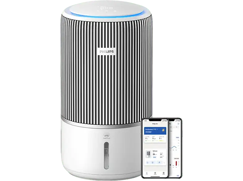 Philips PureProtect Water 3400 Series Intelligenter 2-in1 Luftreiniger und -befeuchter Arktisweiß (43 Watt, Entfeuchterleistung: 0,65 l/h, Raumgröße: 78 m²); Luftreiniger und -befeuchter