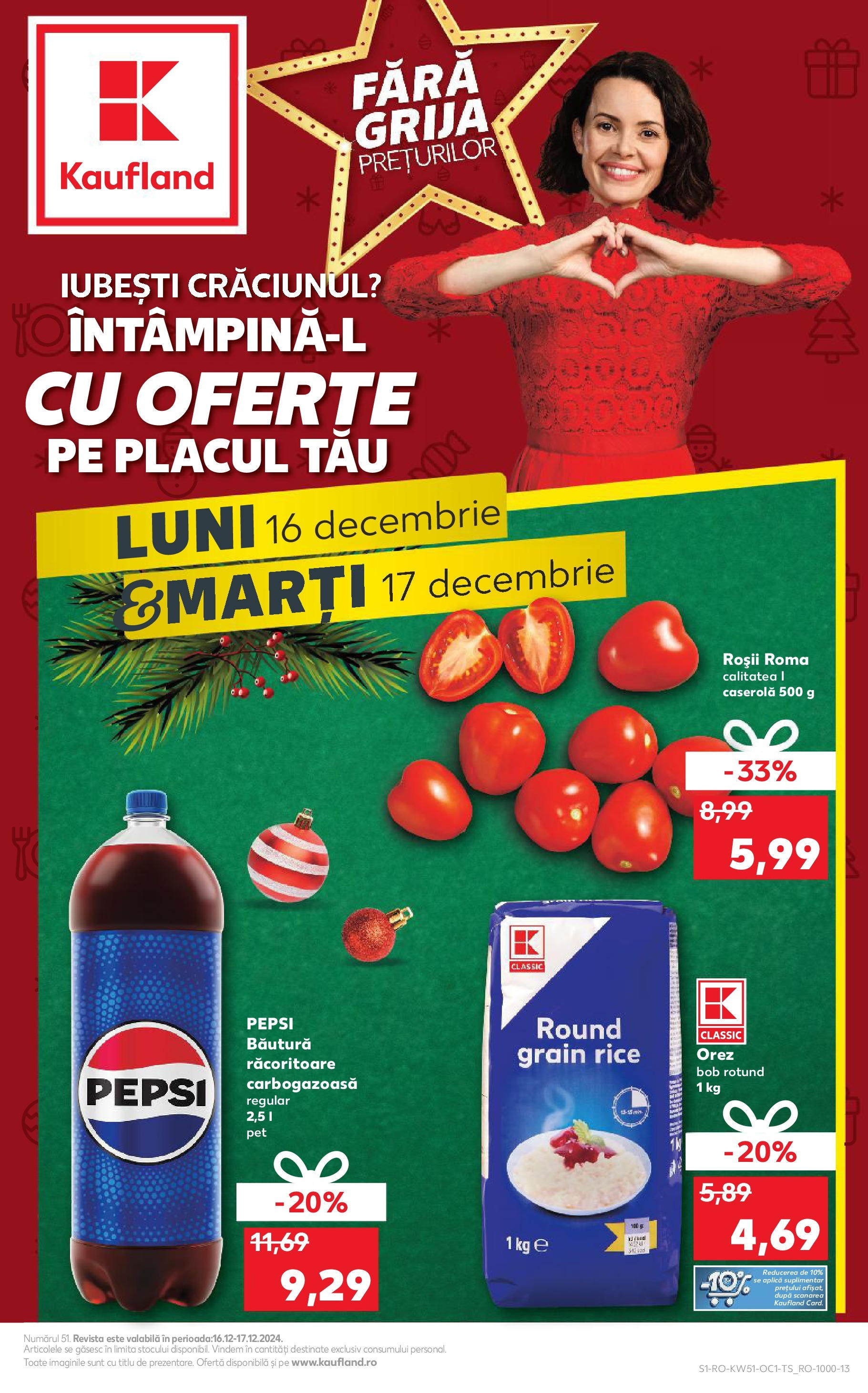 Kaufland - Catalog Kaufland până în data de 17.12.2024 15.12.2024 - Revista si Oferta | Pagină: 1 | Produse: Roșii, Orez