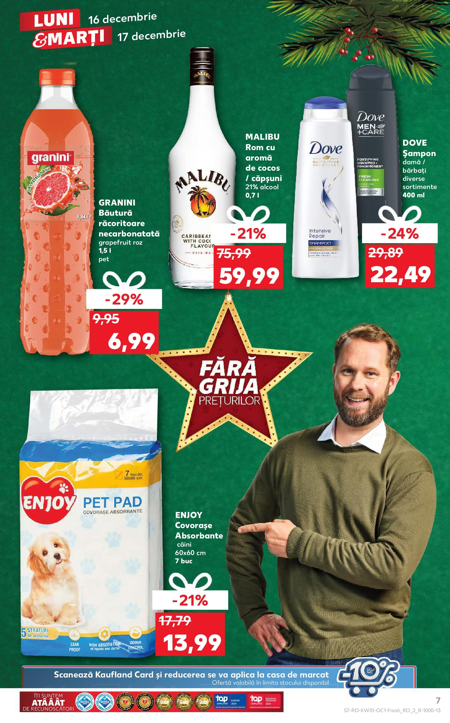 Kaufland - Catalog Kaufland până în data de 17.12.2024 15.12.2024 - Revista si Oferta | Pagină: 7 | Produse: Șampon, Rom, Căpșuni, Absorbante