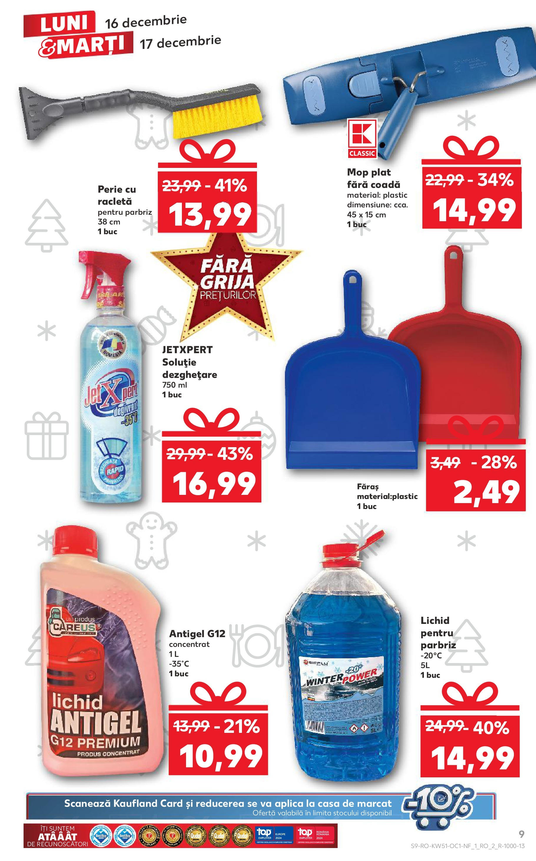 Kaufland - Catalog Kaufland până în data de 17.12.2024 15.12.2024 - Revista si Oferta | Pagină: 9 | Produse: Mop, Perie