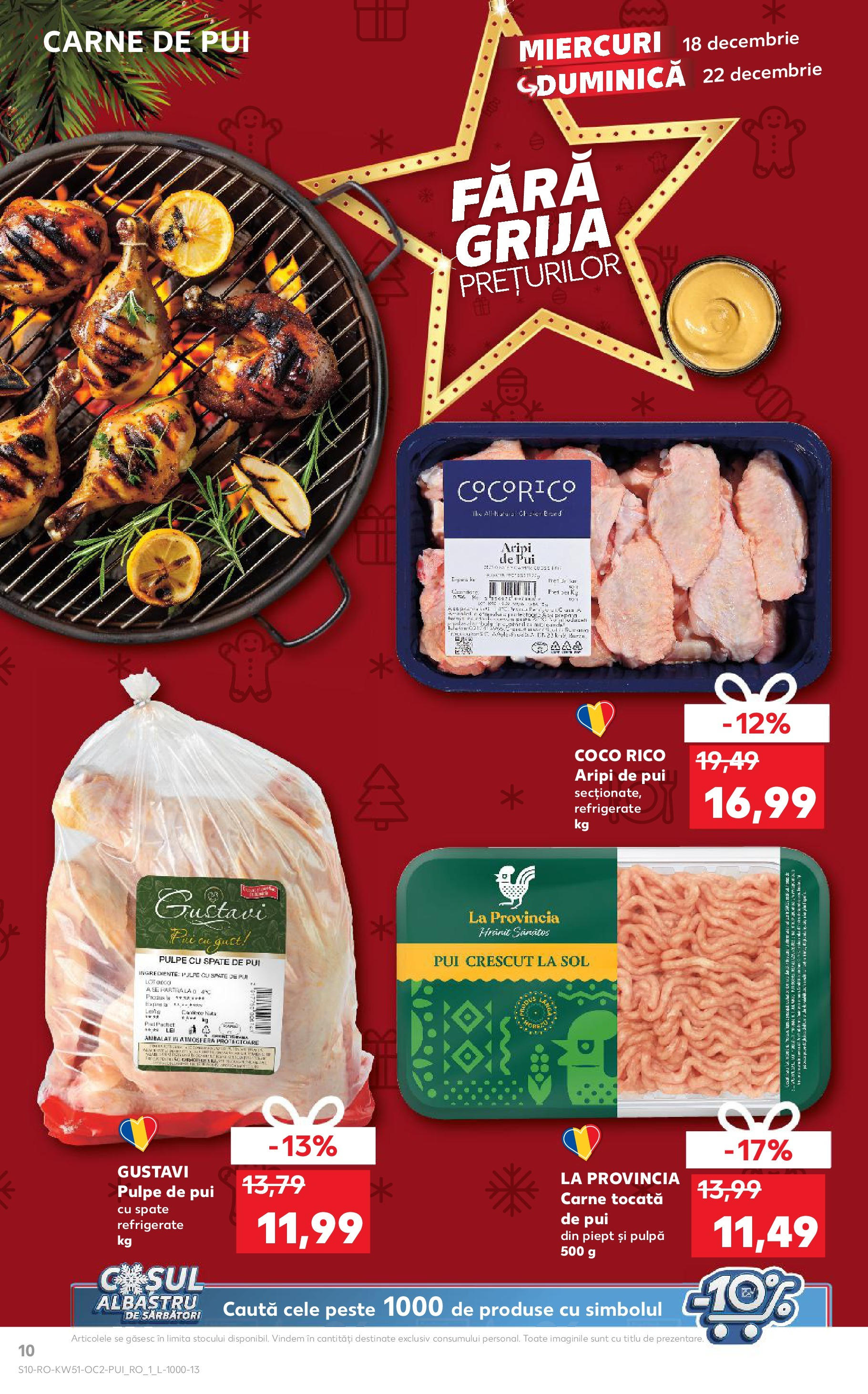 Kaufland - Catalog Kaufland până în data de 22.12.2024 17.12.2024 - Revista si Oferta | Pagină: 10 | Produse: Carne De Pui, Pește, Carne tocată