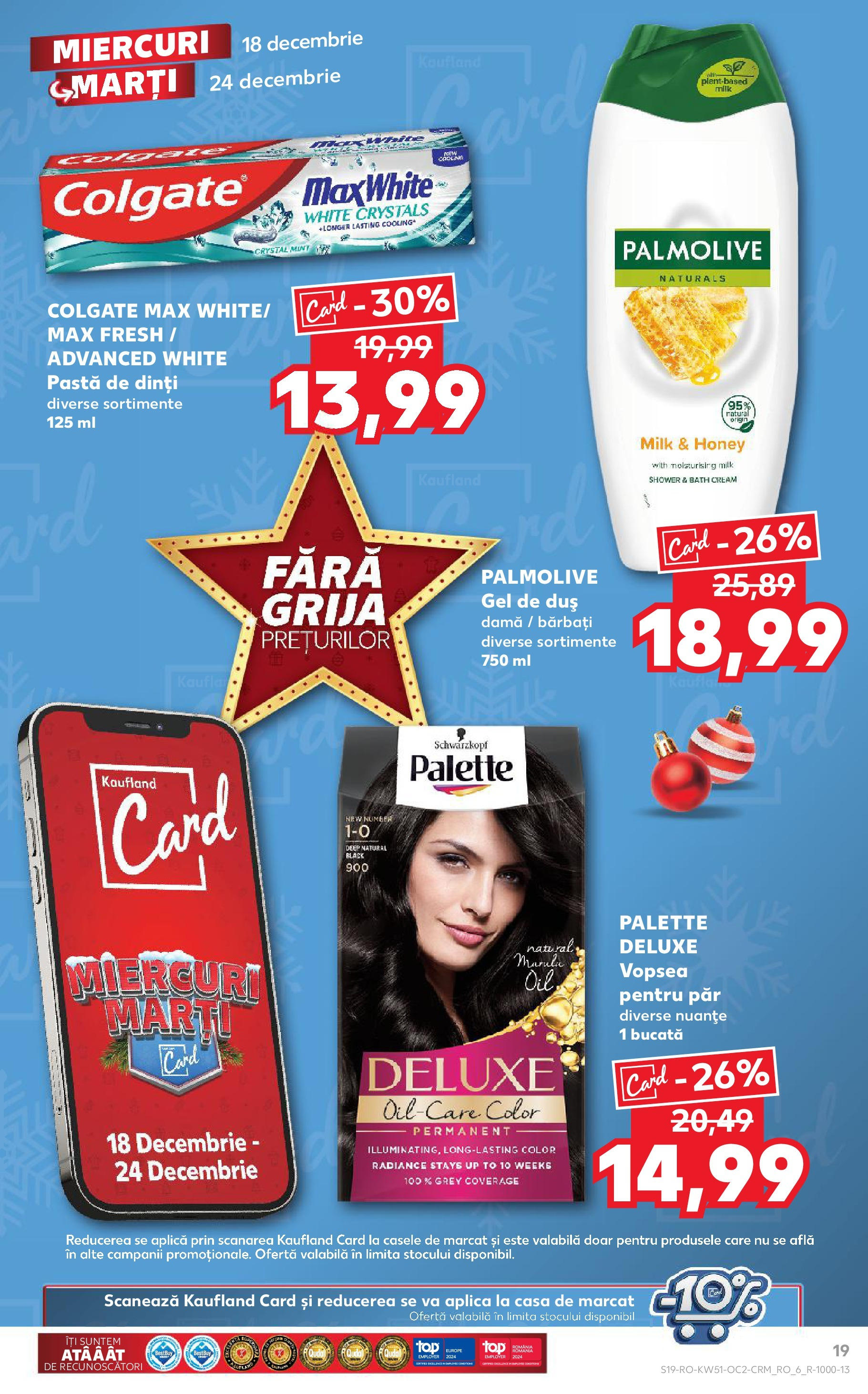 Kaufland - Catalog Kaufland până în data de 22.12.2024 17.12.2024 - Revista si Oferta | Pagină: 19 | Produse: Vopsea, Duș, Gel de duș, Pastă de dinți