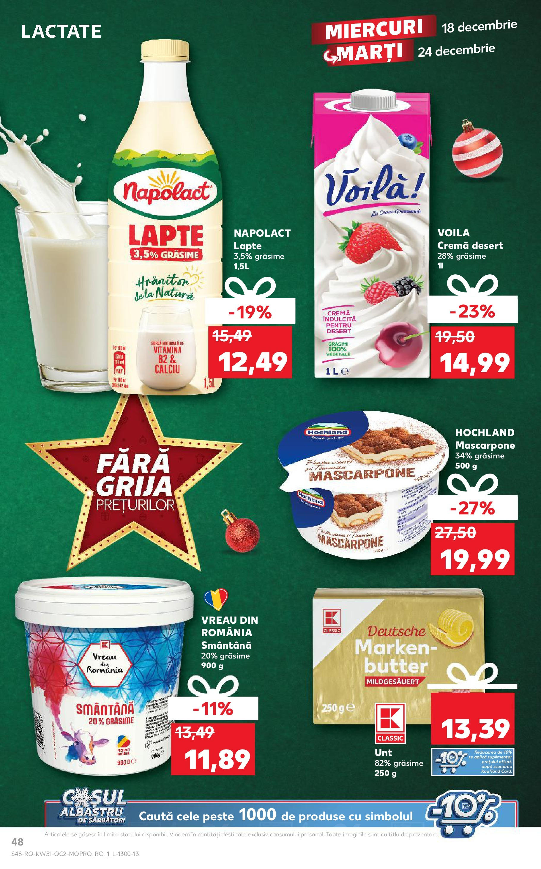 Kaufland - Catalog Kaufland până în data de 22.12.2024 17.12.2024 - Revista si Oferta | Pagină: 48 | Produse: Cremă, Pește, Mascarpone, Smântână