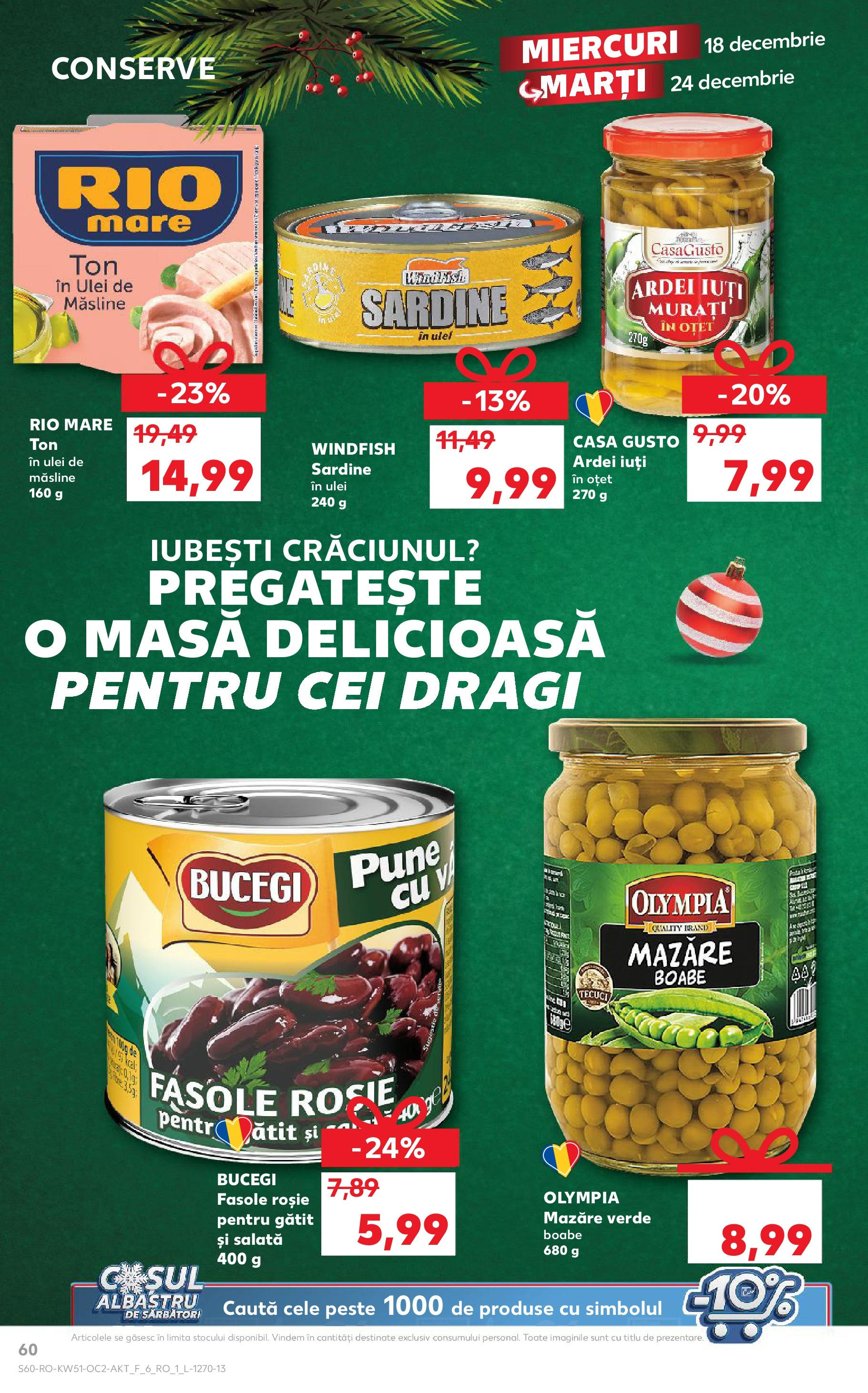 Kaufland - Catalog Kaufland până în data de 22.12.2024 17.12.2024 - Revista si Oferta | Pagină: 60 | Produse: Mazăre, Masă, Ardei, Salată