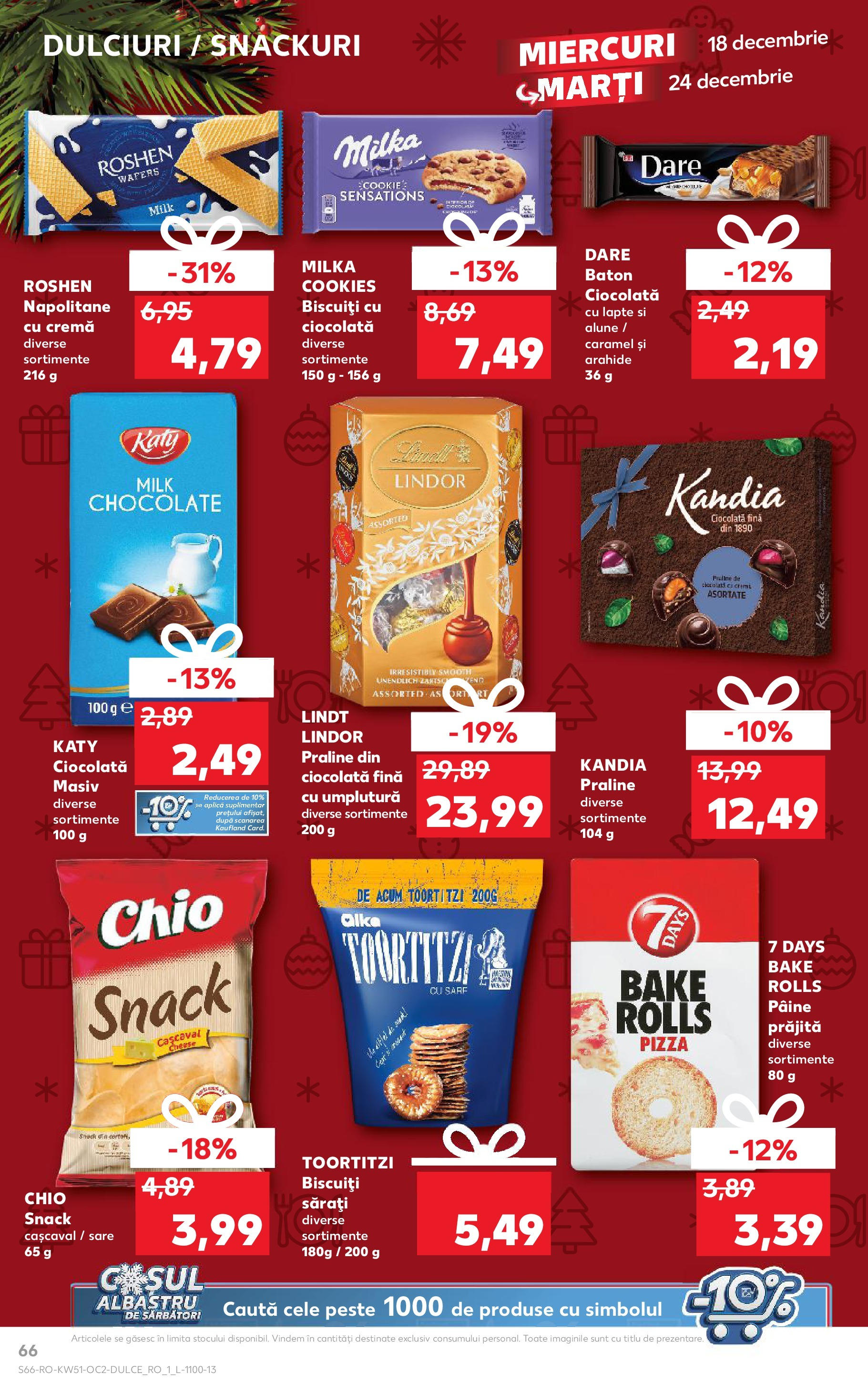 Kaufland - Catalog Kaufland până în data de 22.12.2024 17.12.2024 - Revista si Oferta | Pagină: 66 | Produse: Napolitane, Alune, Biscuiți, Sare