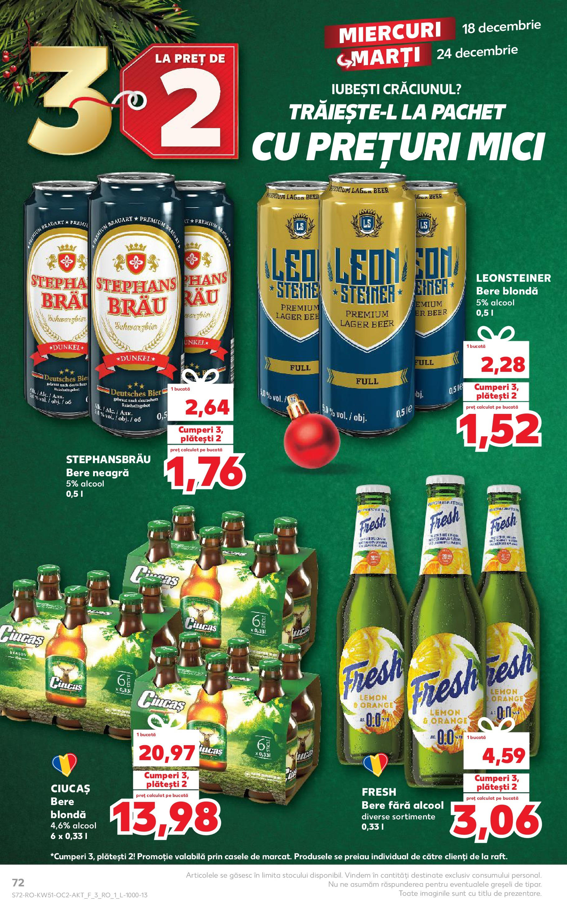 Kaufland - Catalog Kaufland până în data de 22.12.2024 17.12.2024 - Revista si Oferta | Pagină: 72 | Produse: Mici, Bere