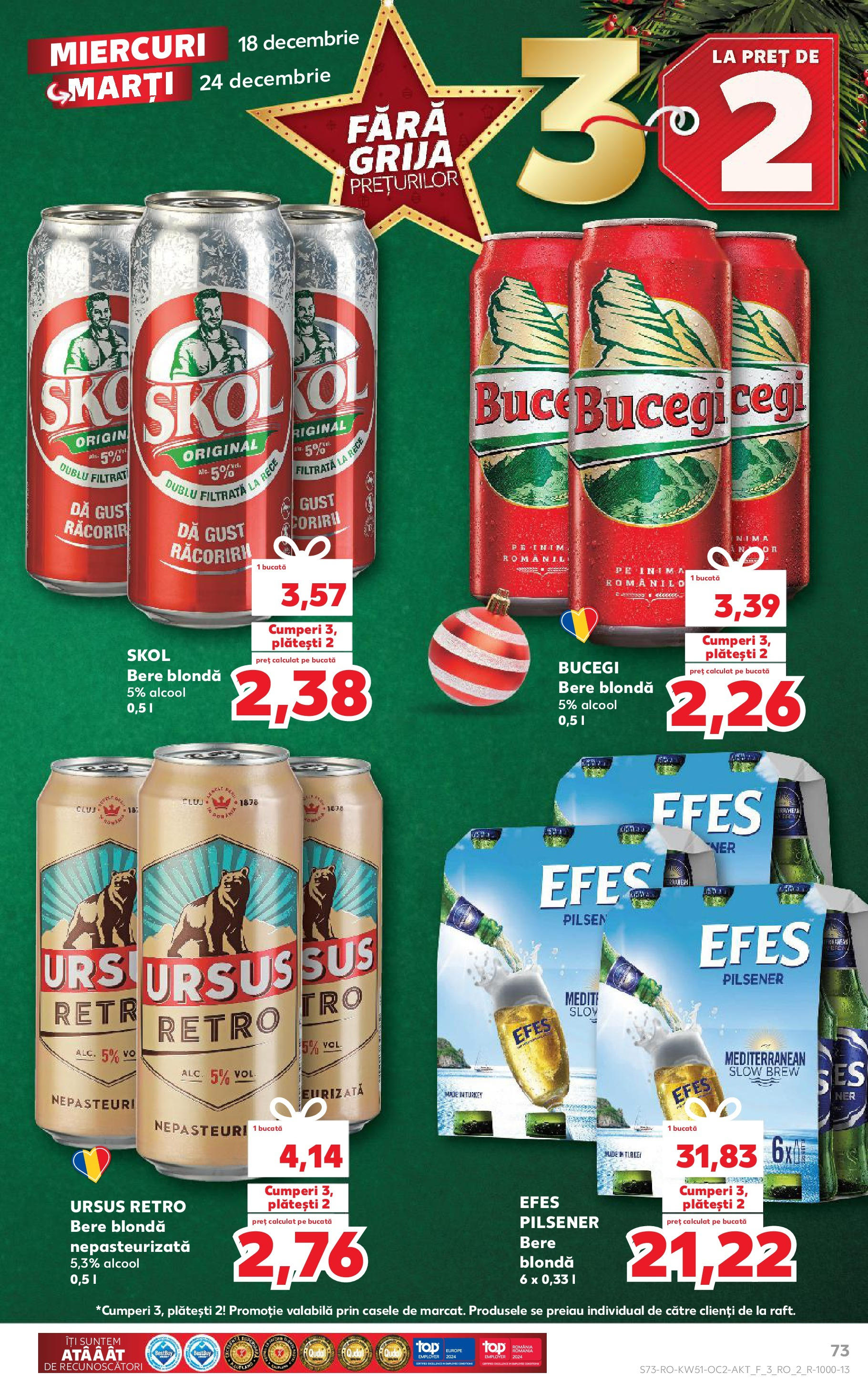 Kaufland - Catalog Kaufland până în data de 22.12.2024 17.12.2024 - Revista si Oferta | Pagină: 73 | Produse: Bere