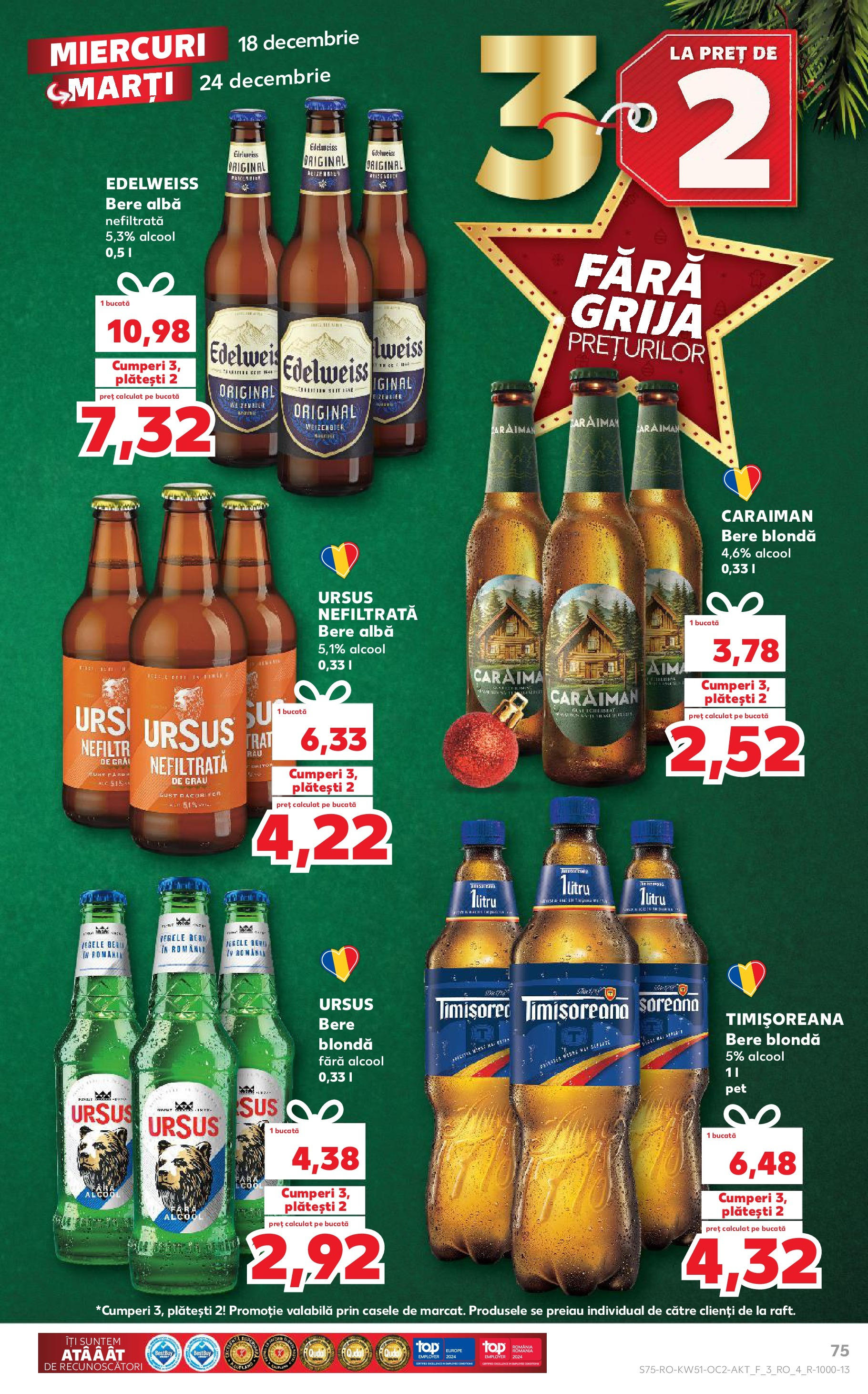 Kaufland - Catalog Kaufland până în data de 22.12.2024 17.12.2024 - Revista si Oferta | Pagină: 75 | Produse: Bere