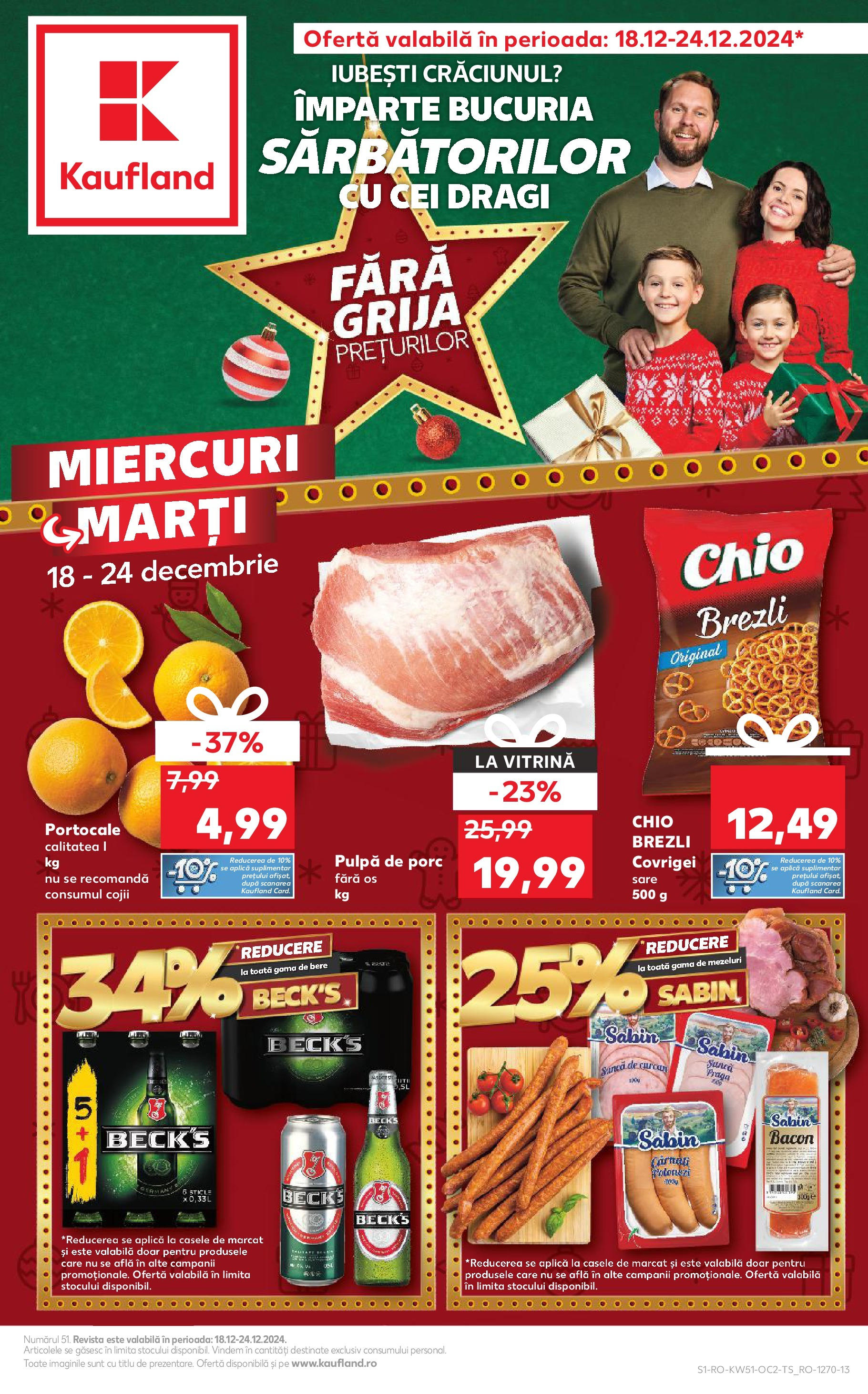 Kaufland - Catalog Kaufland până în data de 22.12.2024 17.12.2024 - Revista si Oferta | Pagină: 1 | Produse: Vitrină, Șuncă, Bere, Portocale