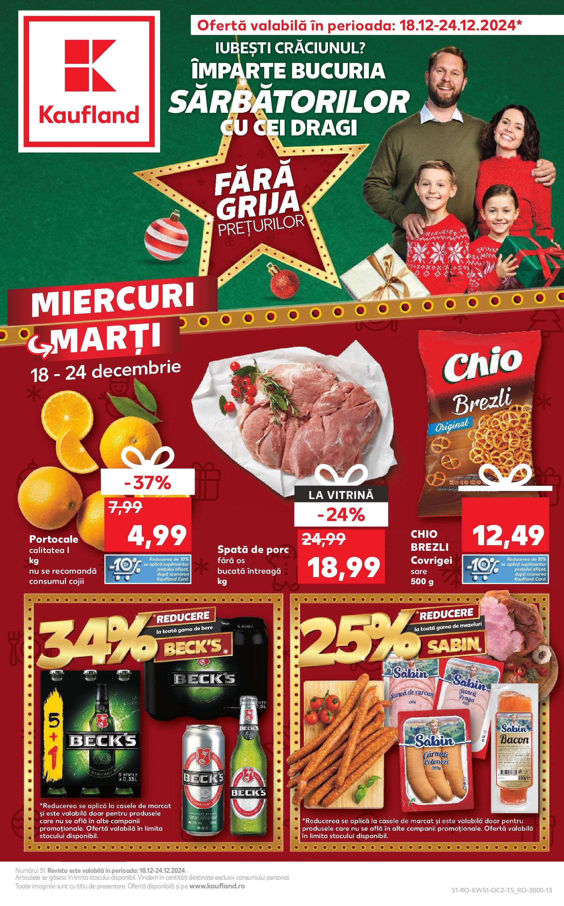 Kaufland - Catalog Kaufland până în data de 22.12.2024 17.12.2024 - Revista si Oferta | Pagină: 1 | Produse: Vitrină, Bacon, Covrigei, Portocale