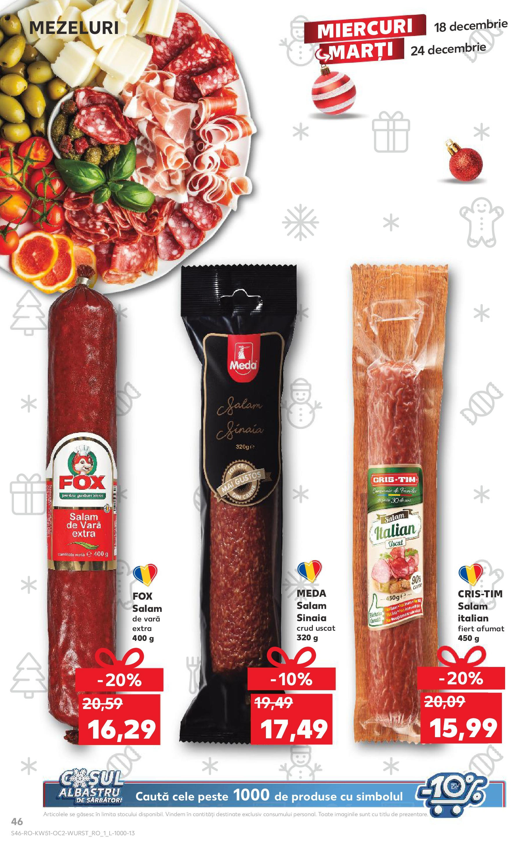 Kaufland - Catalog Kaufland până în data de 22.12.2024 17.12.2024 - Revista si Oferta | Pagină: 46 | Produse: Salam, Pește