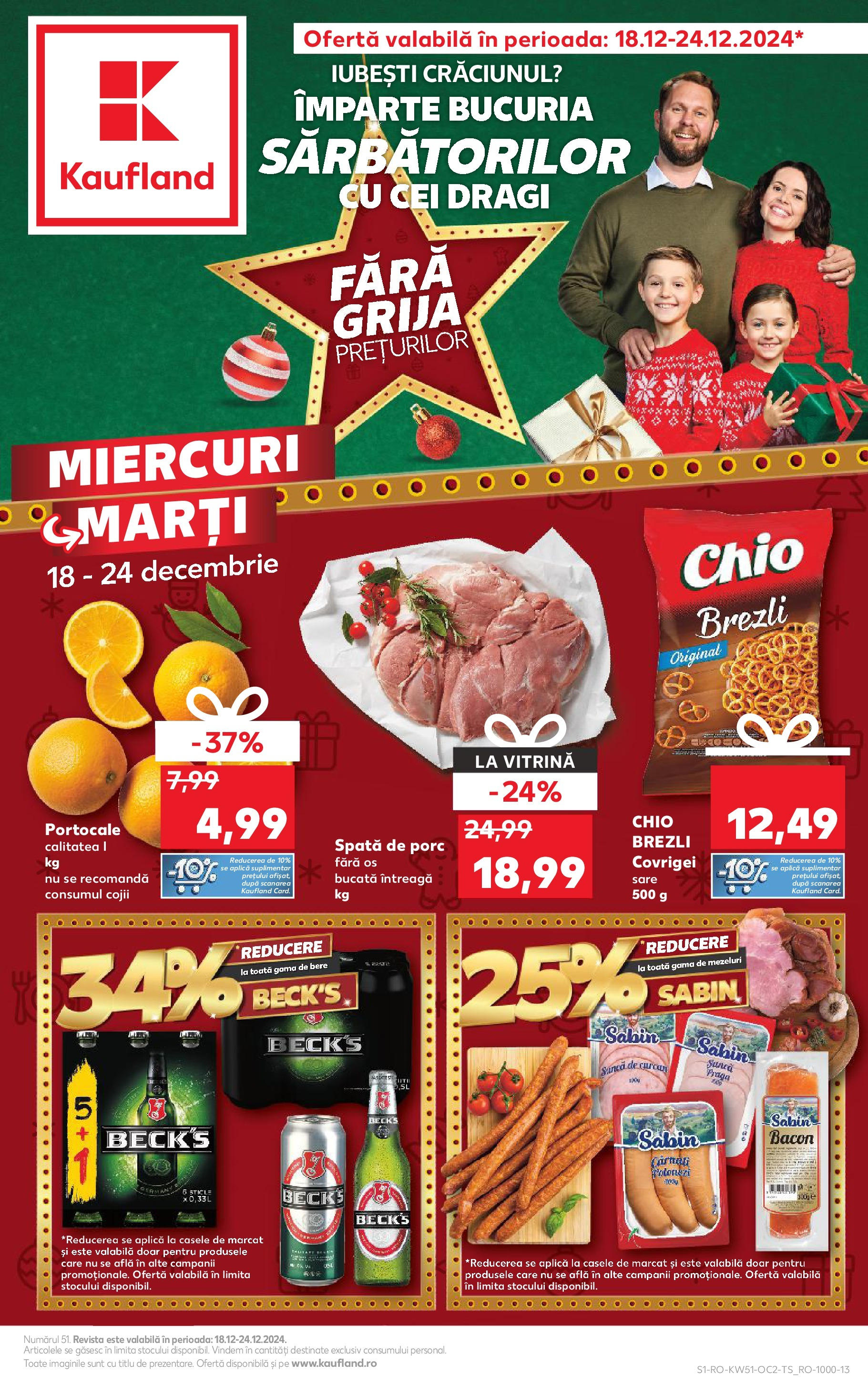 Catalog Kaufland CRĂCIUN de la 18.12.2024 | Pagină: 1 | Produse: Vitrină, Covrigei, Portocale, Sare