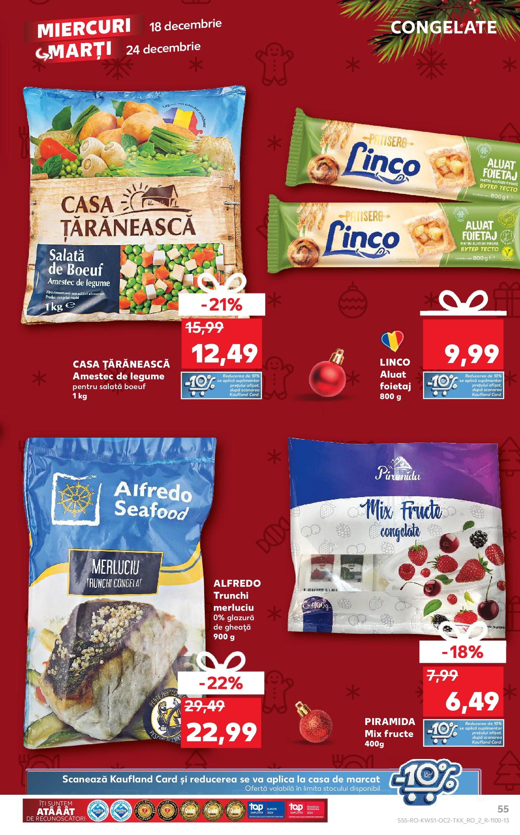 Kaufland - Catalog Kaufland până în data de 22.12.2024 17.12.2024 - Revista si Oferta | Pagină: 55 | Produse: Foietaj, Mix fructe, Pește, Legume