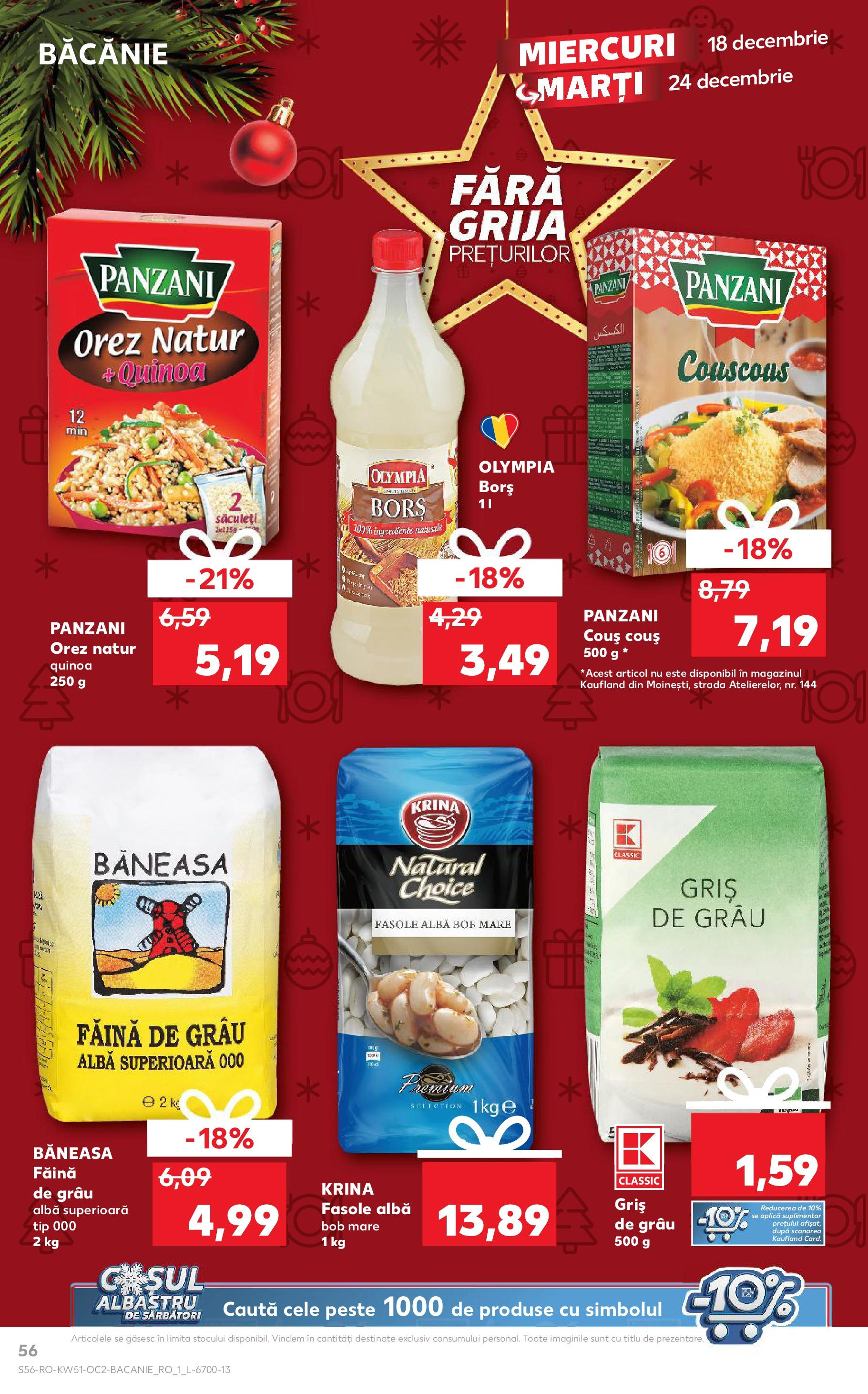 Kaufland - Catalog Kaufland până în data de 22.12.2024 17.12.2024 - Revista si Oferta | Pagină: 56 | Produse: Borș, Făină, Orez, Pește