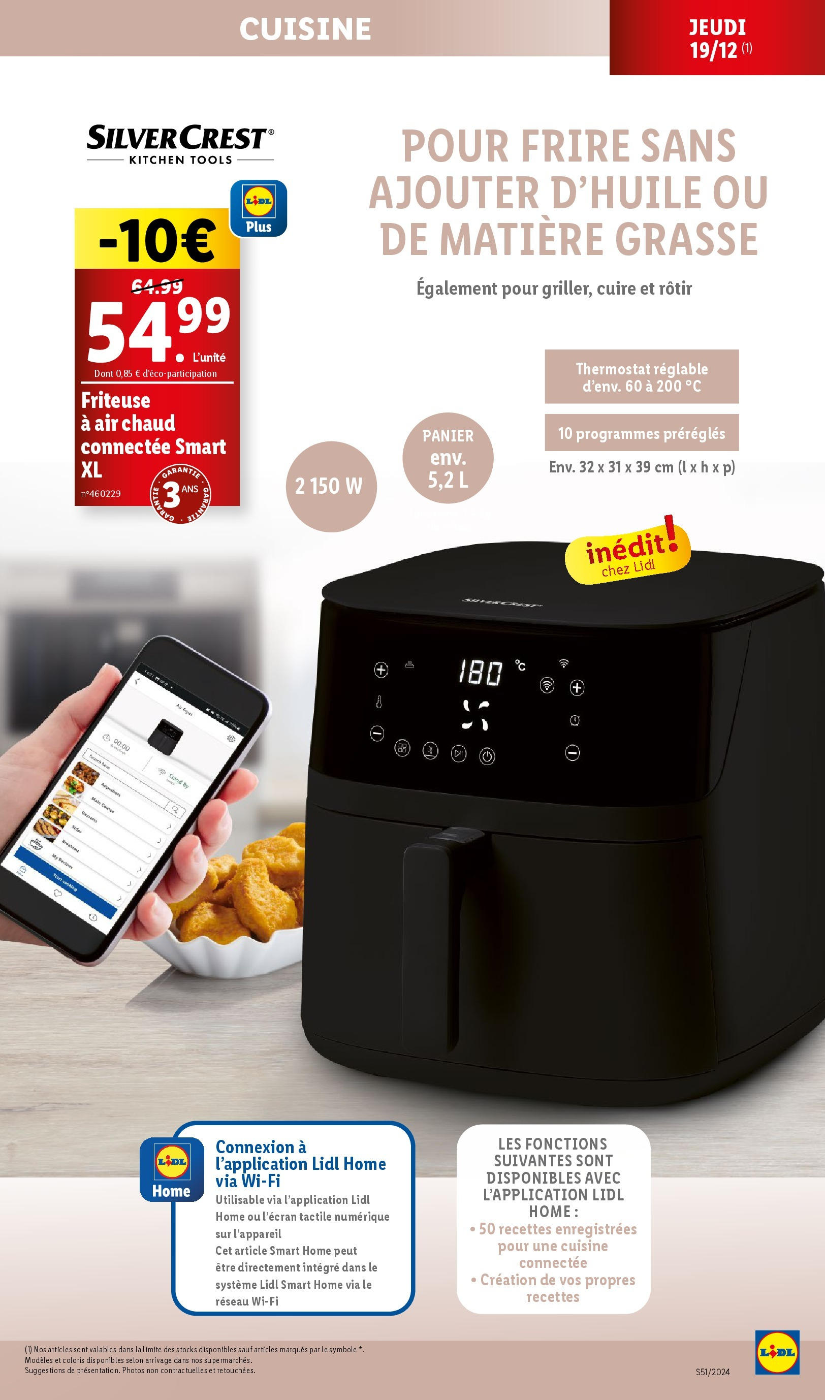 Catalogue LIDL du 17/12/2024 | Promo prospectus en ligne | Page: 3 | Produits: Friteuse, Air fryer, Panier