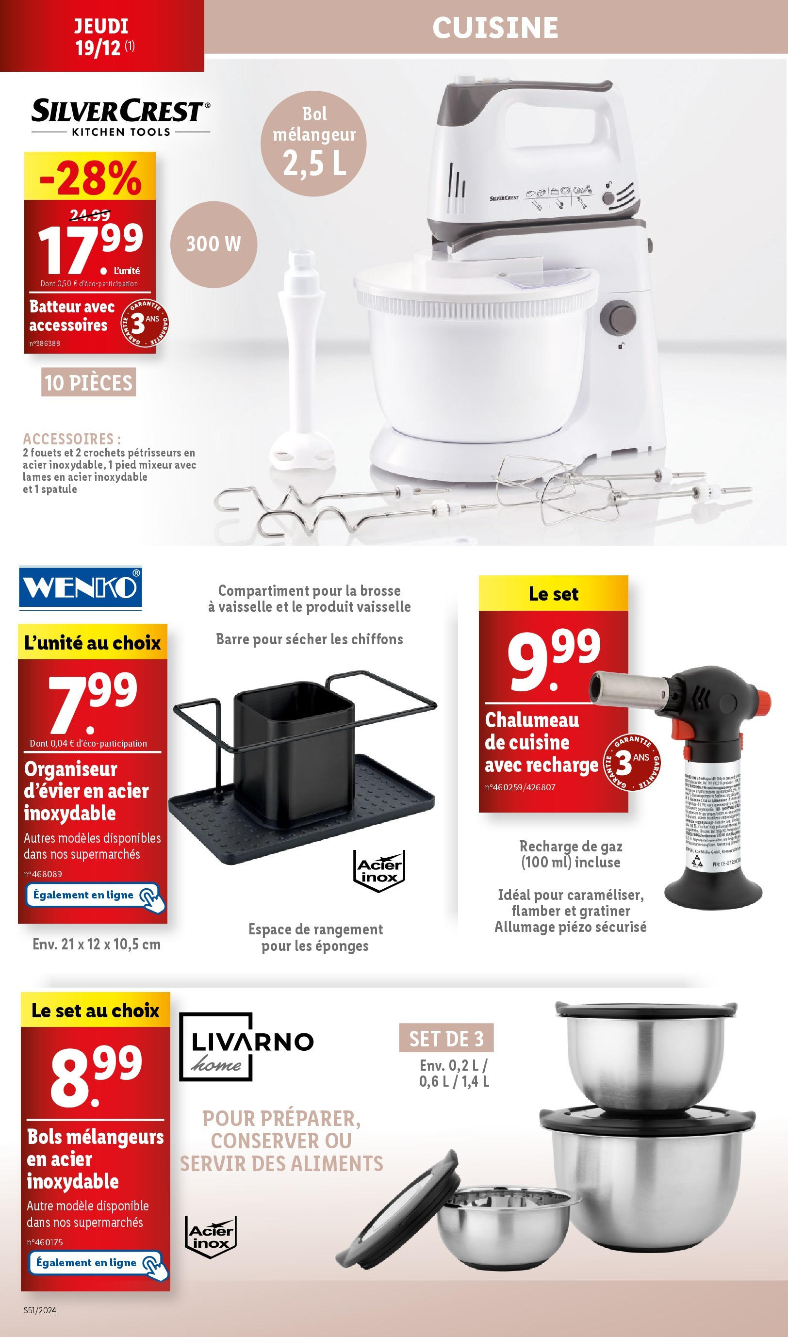 Catalogue LIDL du 17/12/2024 | Promo prospectus en ligne | Page: 6 | Produits: Mixeur, Spatule, Batteur, Brosse