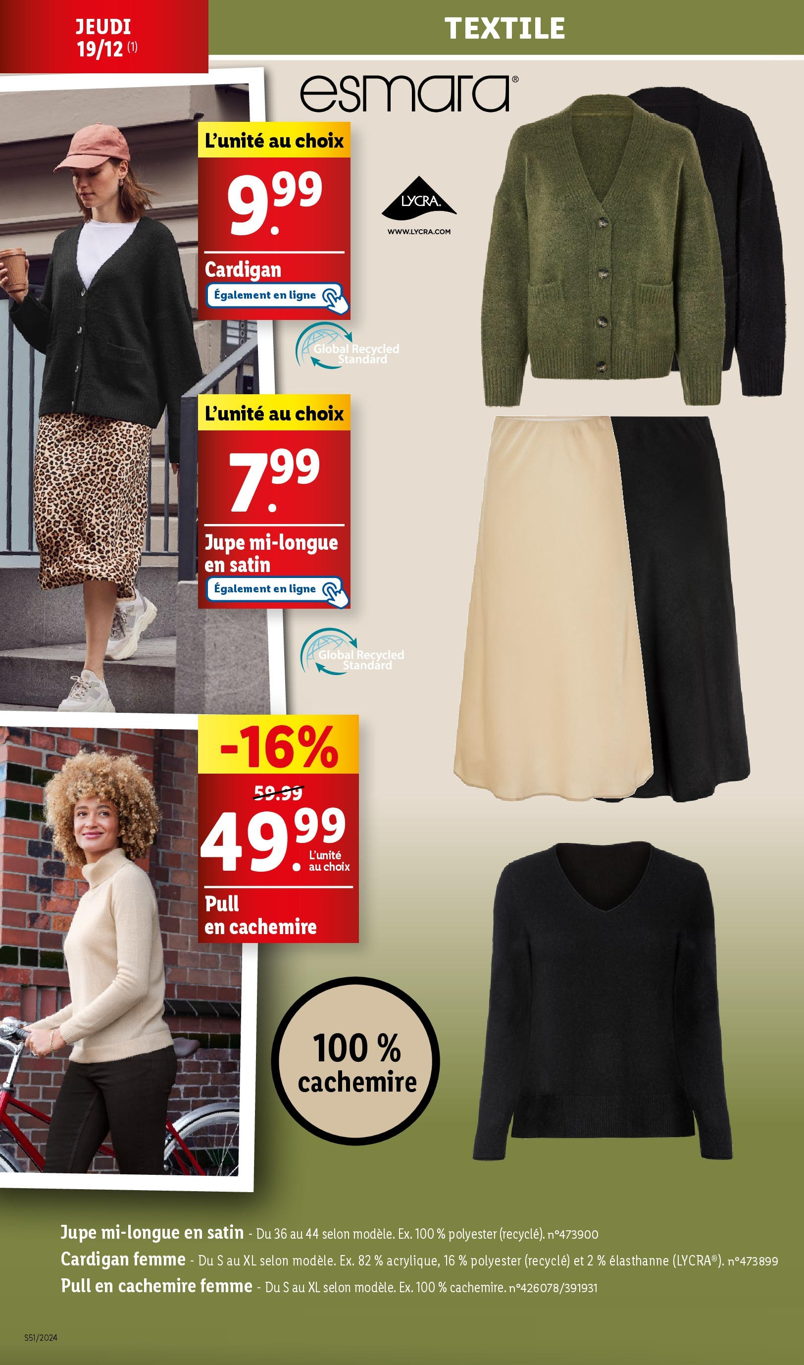 Catalogue LIDL du 17/12/2024 | Promo prospectus en ligne | Page: 10 | Produits: Cardigan, Jupe, Pull