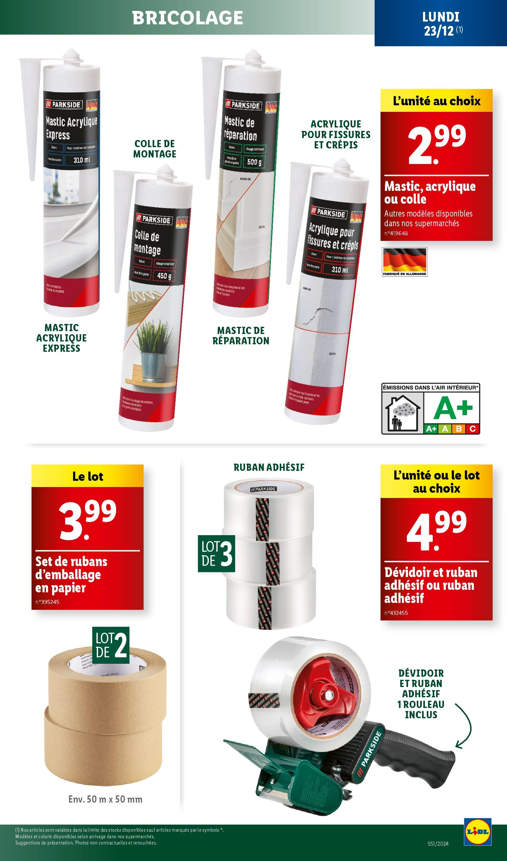 Catalogue LIDL du 17/12/2024 | Promo prospectus en ligne | Page: 29 | Produits: Rouleau, Colle