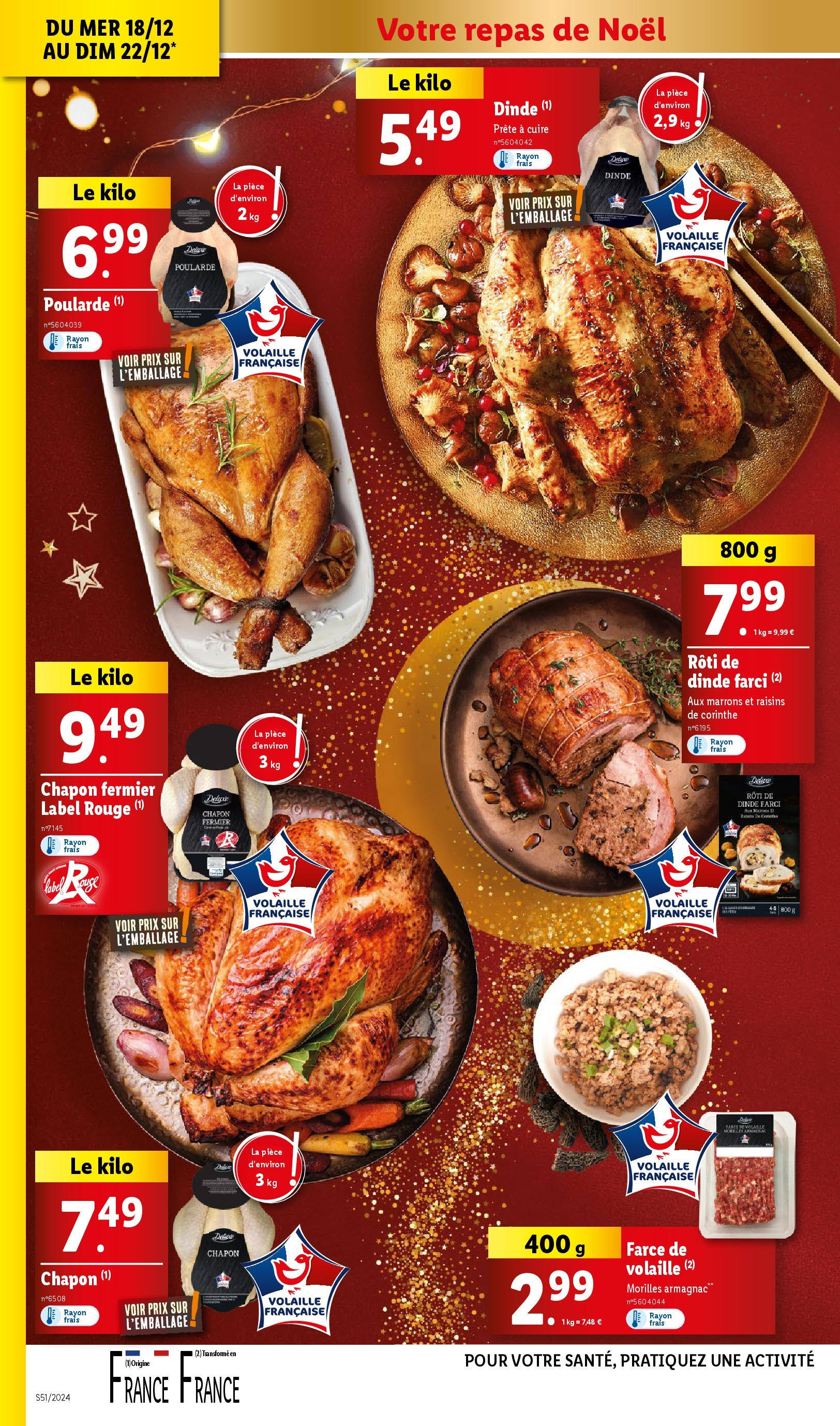 Catalogue LIDL du 15/12/2024 | Promo prospectus en ligne | Page: 4 | Produits: Chapon, Volaille, Rôti de dinde