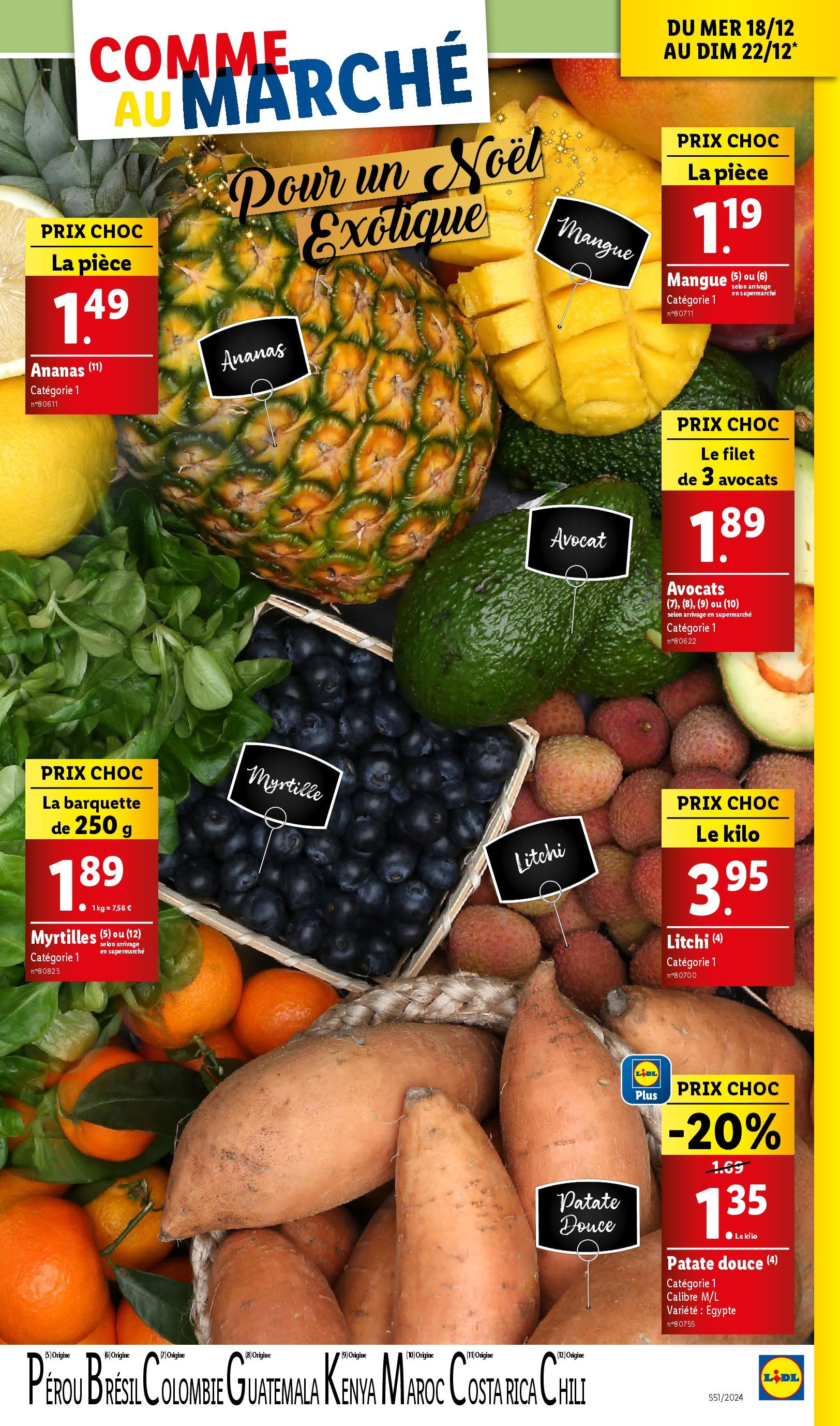 Catalogue LIDL du 15/12/2024 | Promo prospectus en ligne | Page: 9 | Produits: Avocats, Myrtilles, Litchi, Mangue