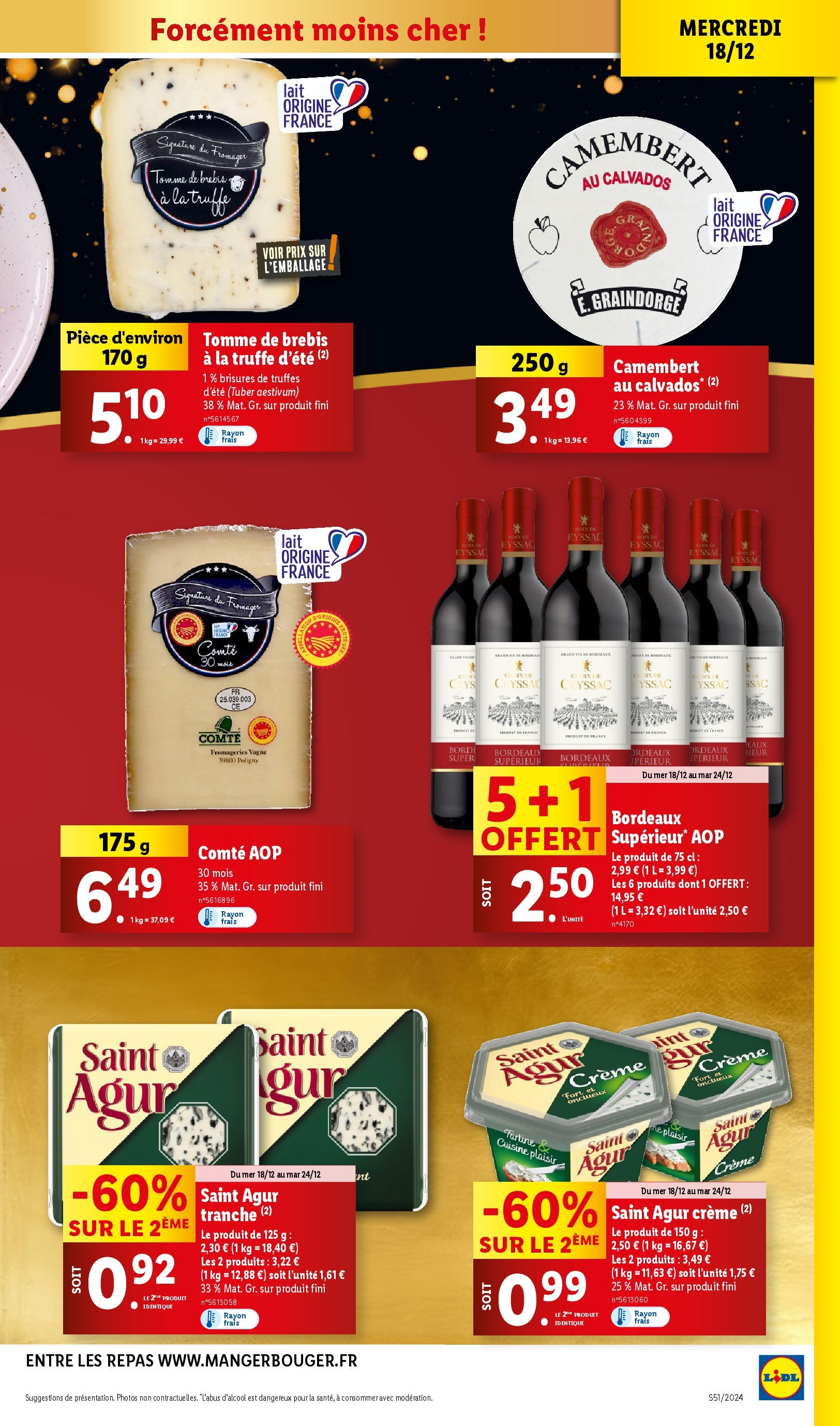 Catalogue LIDL du 15/12/2024 | Promo prospectus en ligne | Page: 17 | Produits: Lait, Vin, Camembert, Crème