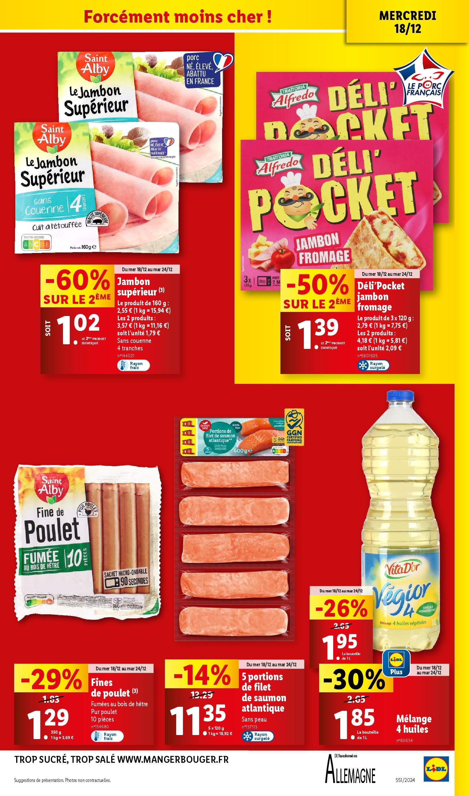 Catalogue LIDL du 15/12/2024 | Promo prospectus en ligne | Page: 25 | Produits: Filet de saumon, Fromage, Jambon, Saumon