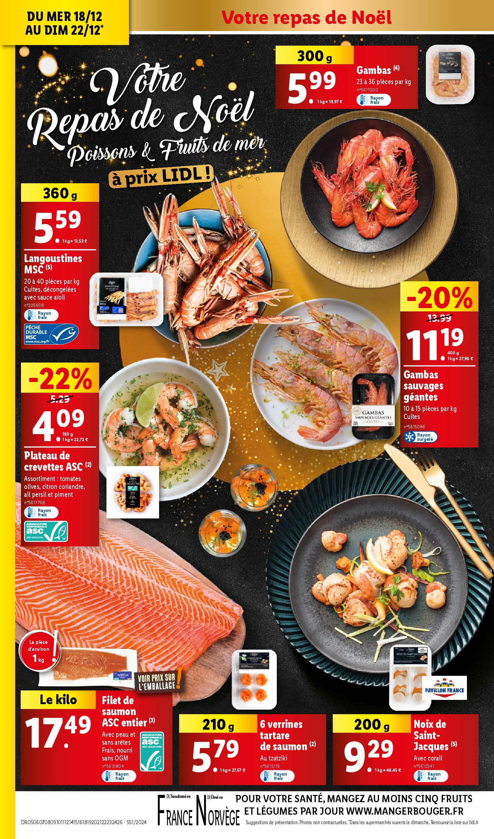 Catalogue LIDL du 15/12/2024 | Promo prospectus en ligne | Page: 6 | Produits: Fruits de mer, Pêche, Coriandre, Piment