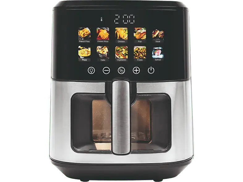 Profi Cook PC-FR 1286 H Heißluftritteuse (6,5 l, 1700 Watt, Silber, Edelstahlfront)