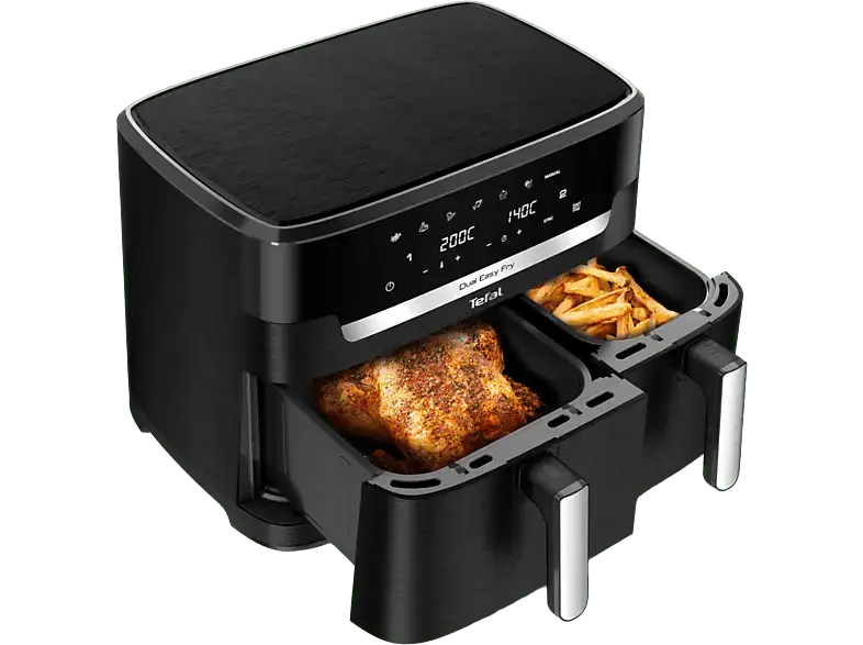 Tefal EY9428 Easy Fry XXL 11l, Heißluftfritteuse (6.5l+4.5l, Schwarz)
