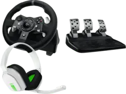 LOGITECH G Bundle, G920 Rennlenkrad + Pedale (Xbox Series X S/, Xbox One, PC) Astro A10 Kopfhörer; Rennlenkrad + Kabelgebundenes Headset