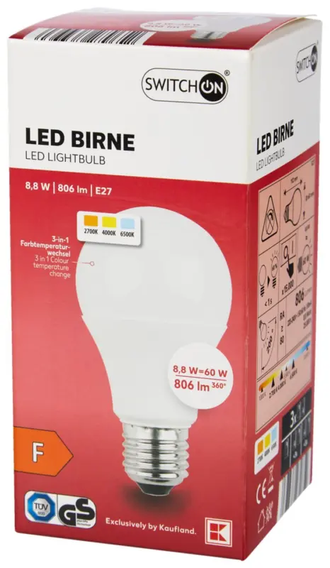Switch On LED крушка 3 в 1 A60, 6W