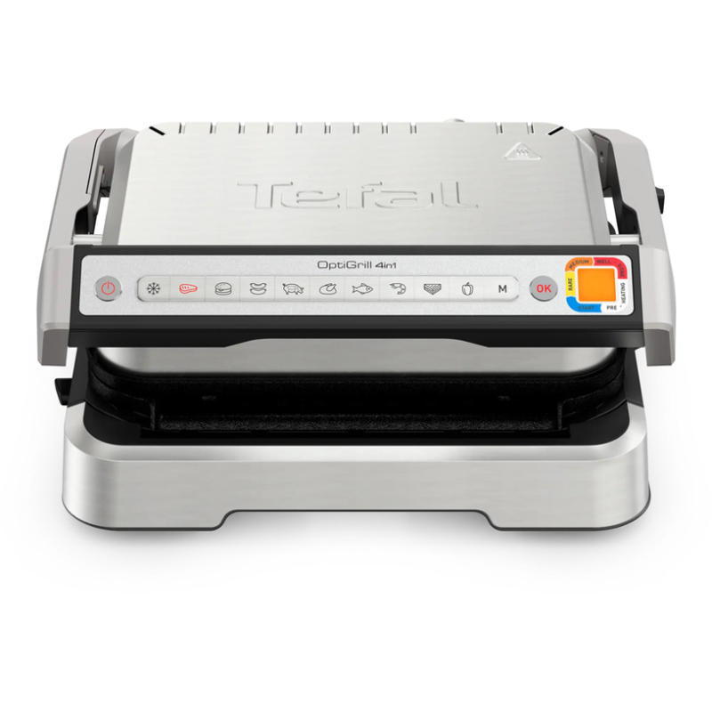 ГРИЛ TEFAL OPTIGRILL GC774D30 АВТОМАТИЧНИ ПРОГРАМИ, СИВ, КАПАК, 2100 W