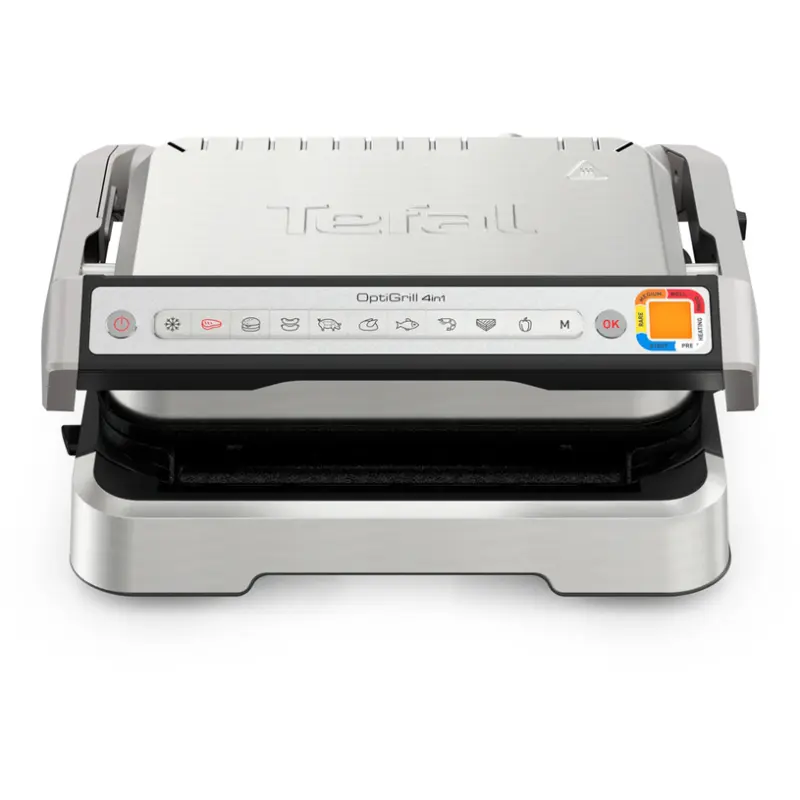 ГРИЛ TEFAL OPTIGRILL GC774D30 АВТОМАТИЧНИ ПРОГРАМИ, СИВ, КАПАК, 2100 W