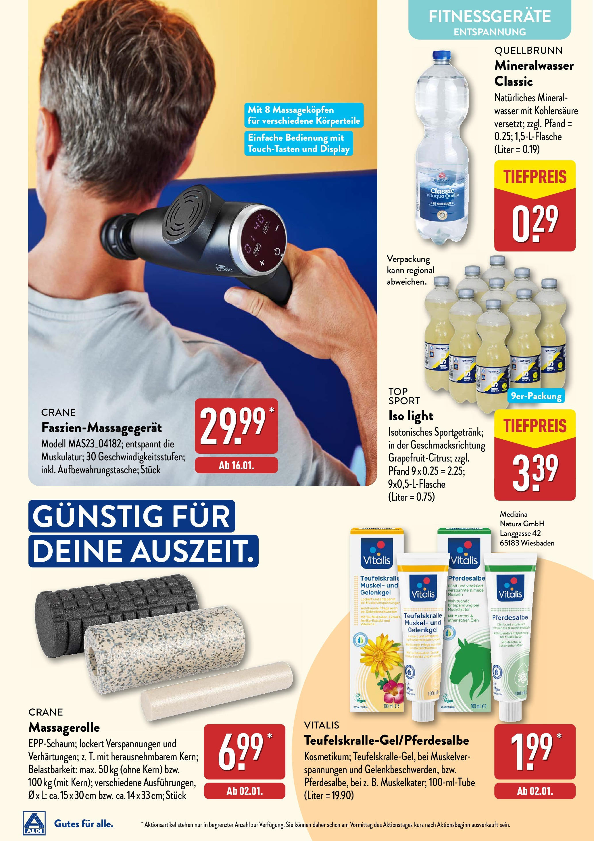 Aldi Fitness (ab 02.01.2025) » Angebote Online | Seite: 13 | Produkte: Mineralwasser, Wasser