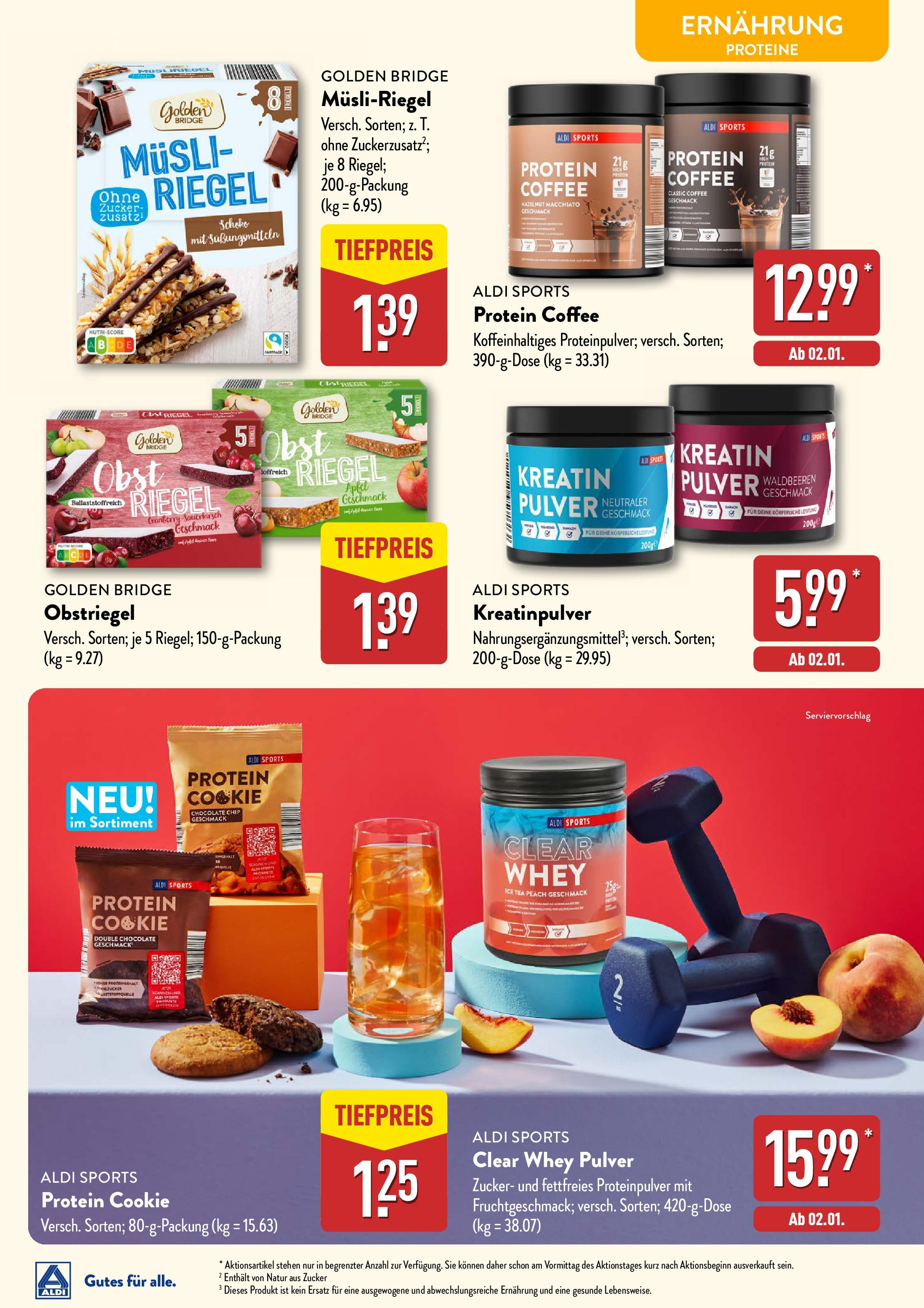 Aldi Fitness (ab 02.01.2025) » Angebote Online | Seite: 21 | Produkte: Musli, Äpfel, Obst, Zucker