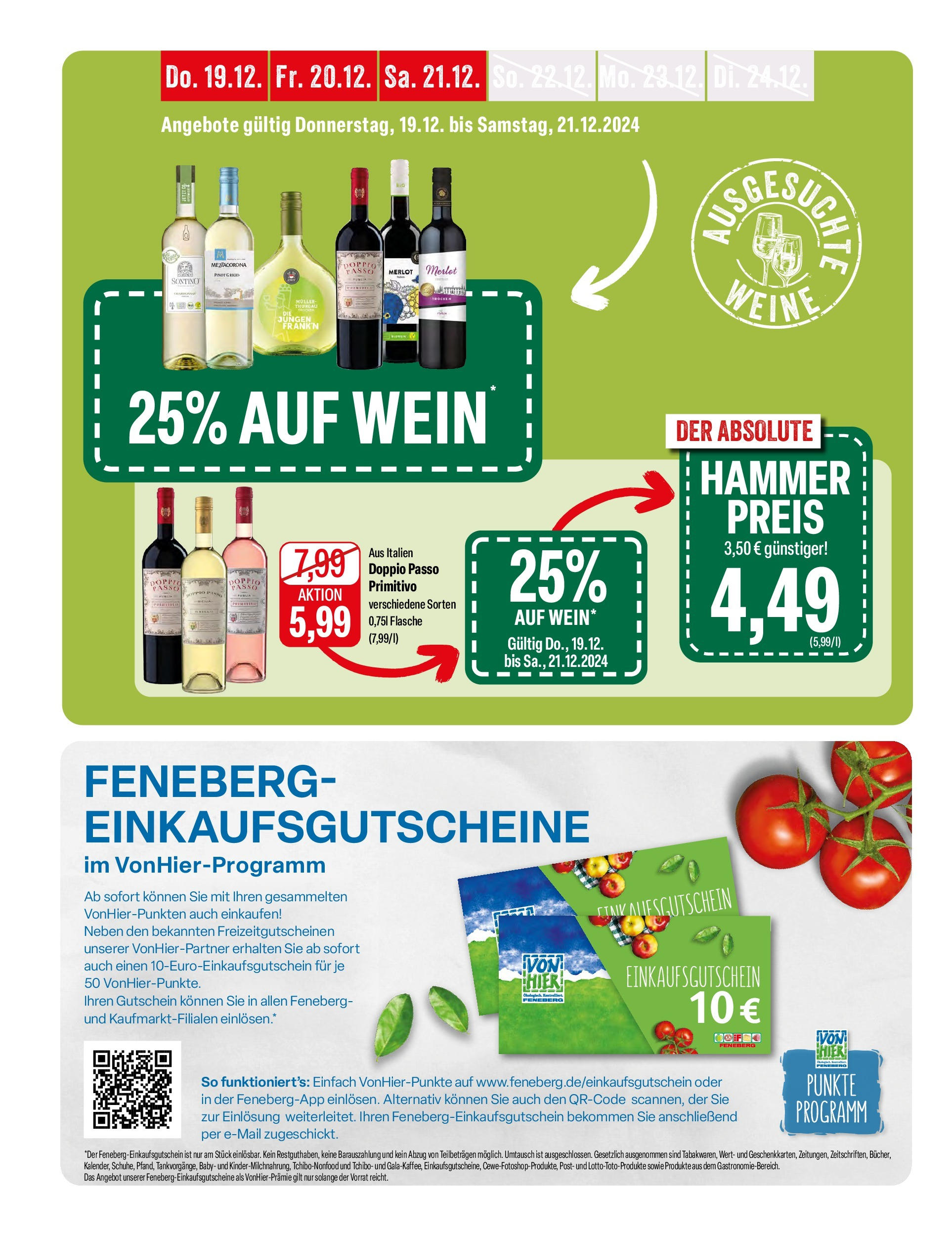 Feneberg - Feneberg: Aktuelle Angebote (ab 18.12.2024) zum Blättern | Seite: 2 | Produkte: Merlot, Doppio Passo, Wein