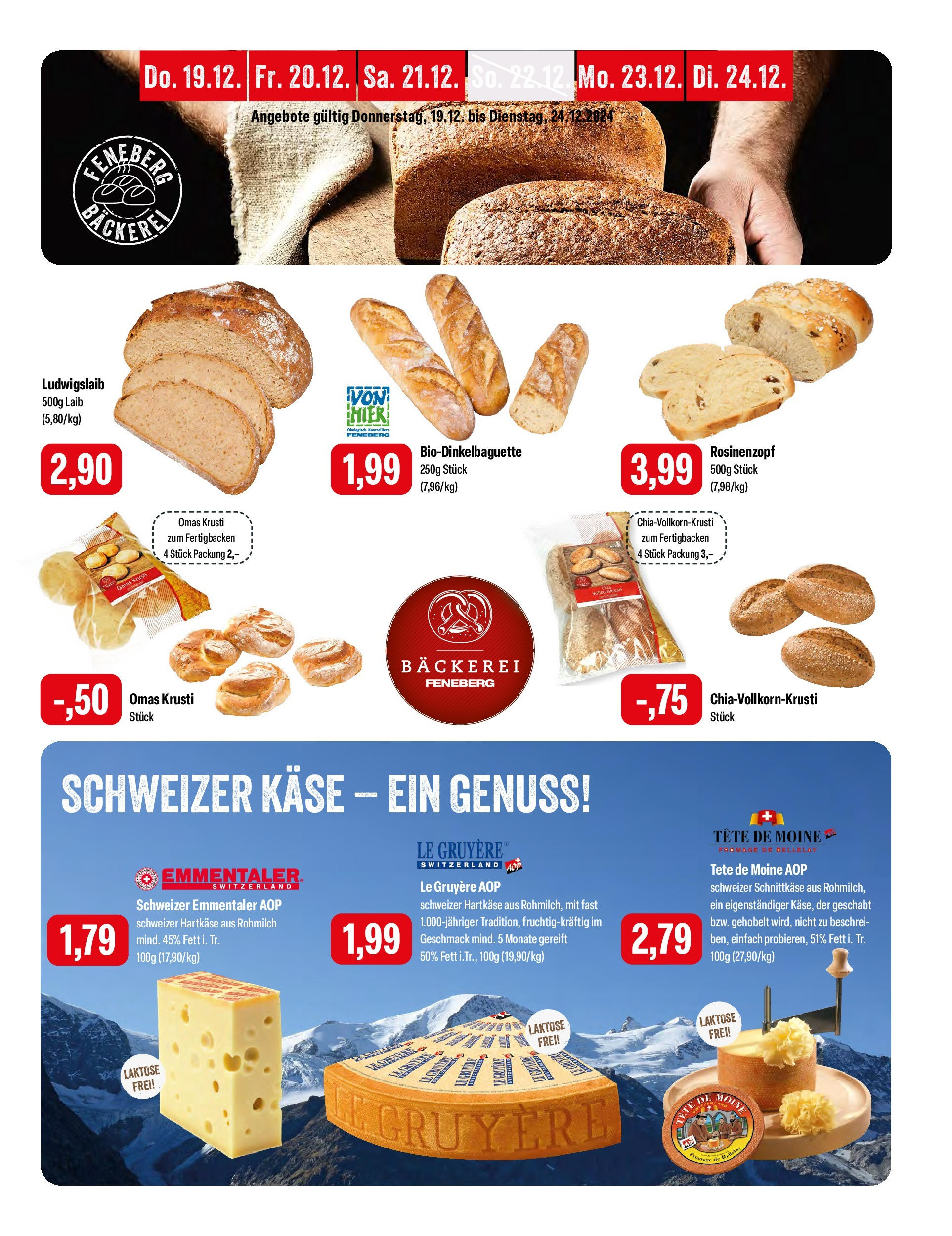 Feneberg - Feneberg: Aktuelle Angebote (ab 18.12.2024) zum Blättern | Seite: 9 | Produkte: Bäckerei, Käse