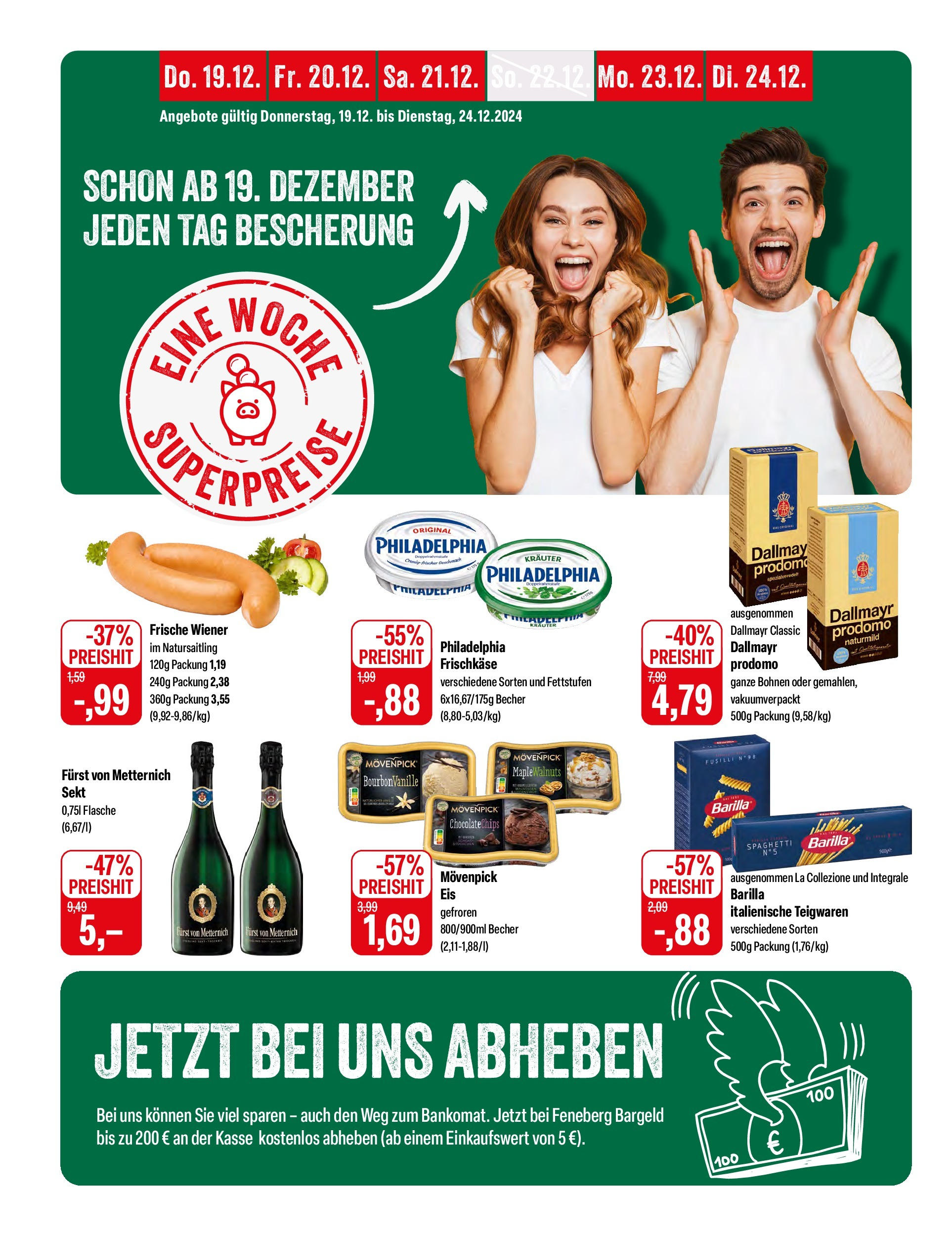 Feneberg - Feneberg: Aktuelle Angebote (ab 18.12.2024) zum Blättern | Seite: 10 | Produkte: Furst von metternich, Barilla, Dallmayr, Frischkase