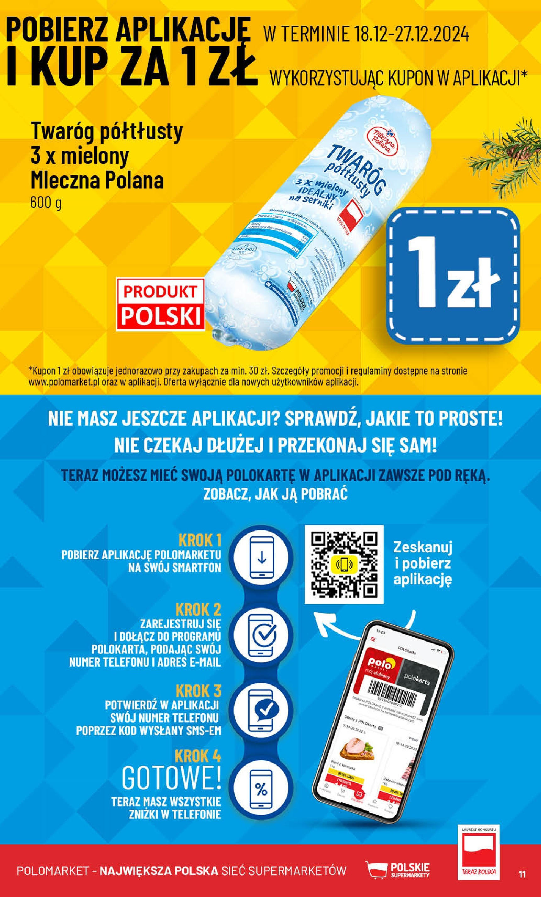 POLOmarket gazetka od 18.12.2024 | Boże Narodzenie 🎄🎁 | Strona: 11 | Produkty: Smartfon, Twaróg półtłusty, Twaróg