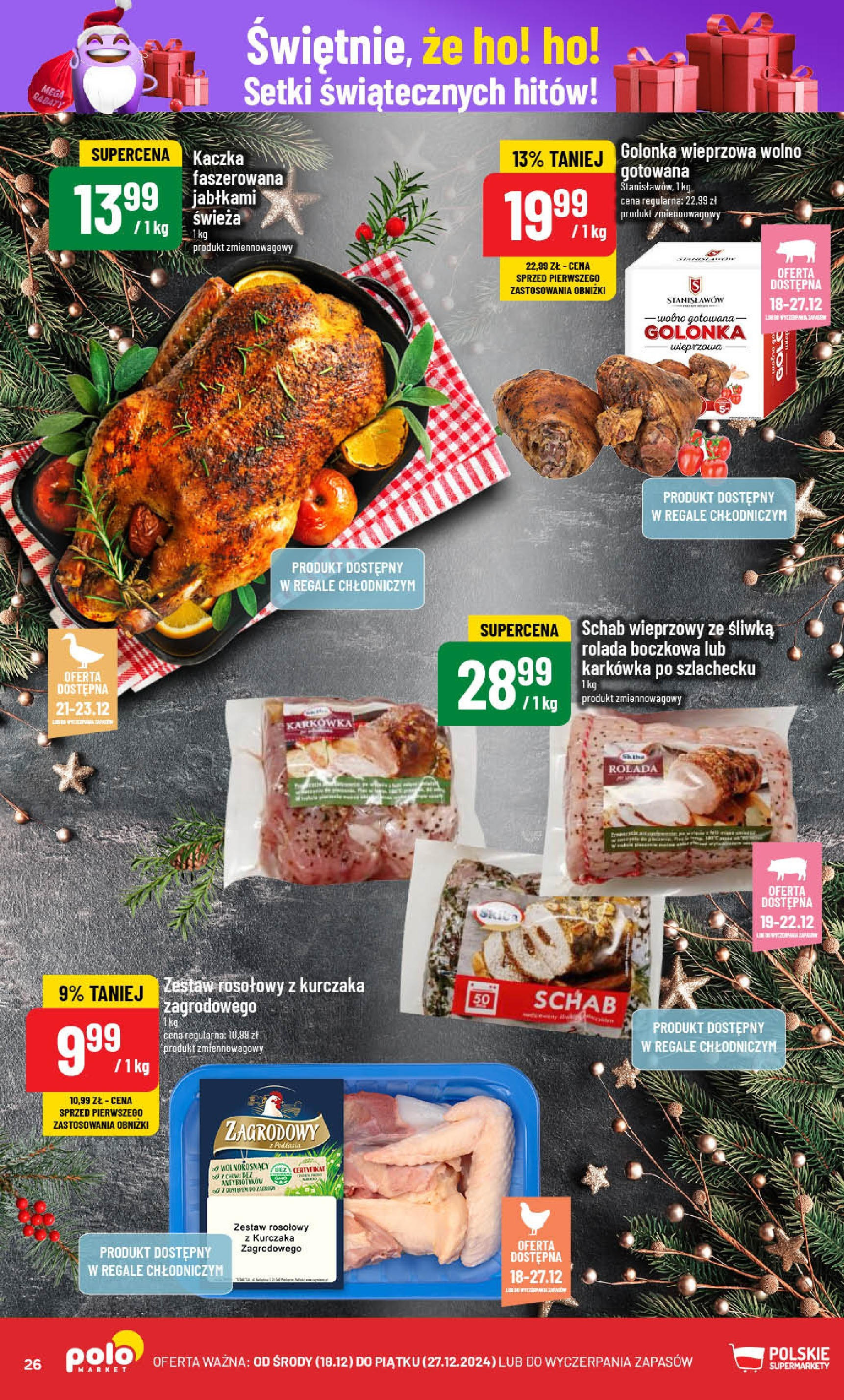 POLOmarket gazetka od 18.12.2024 | Boże Narodzenie 🎄🎁 | Strona: 26 | Produkty: Karkówka, Rolada, Kaczka, Golonka wieprzowa