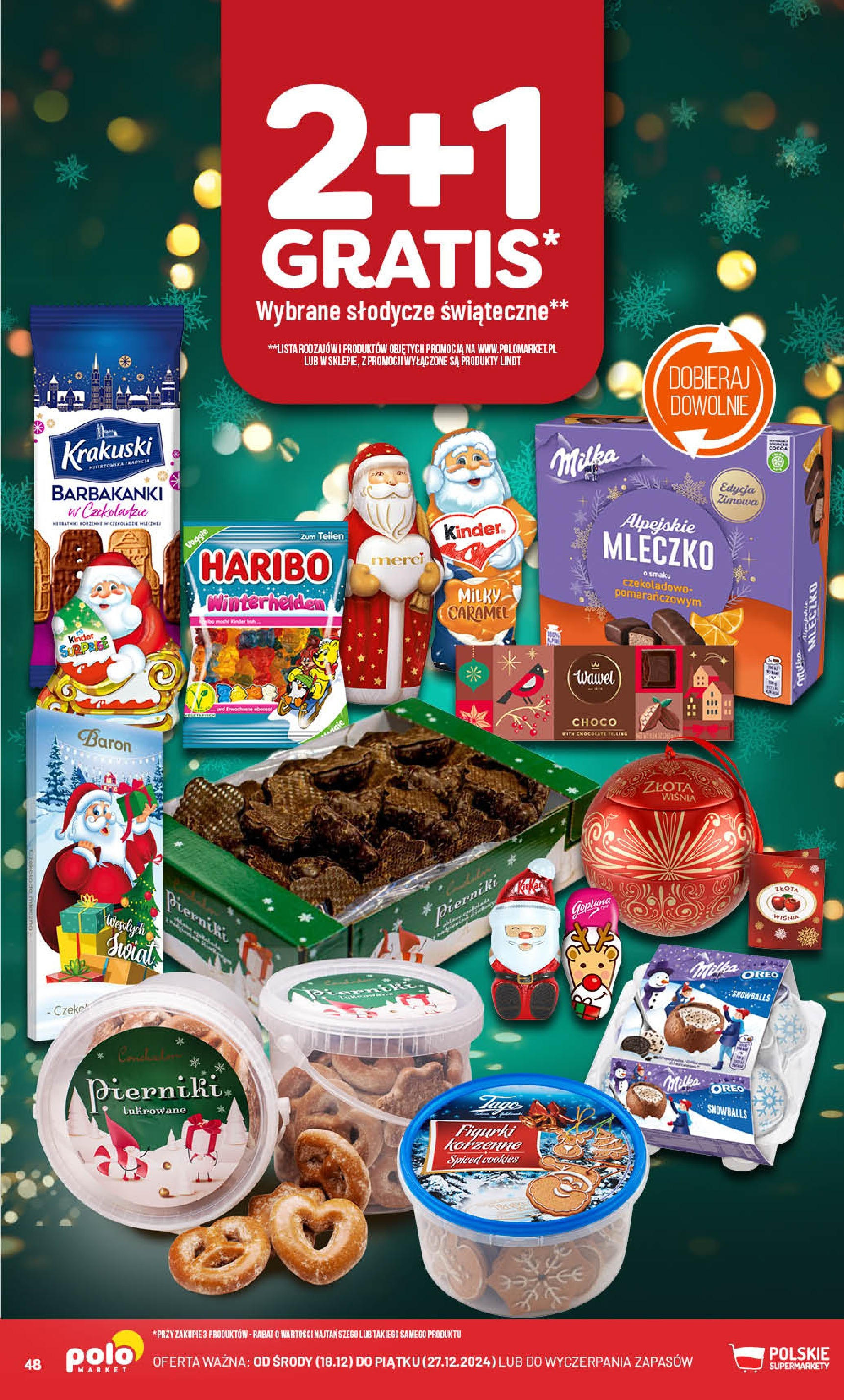 POLOmarket gazetka od 18.12.2024 | Boże Narodzenie 🎄🎁 | Strona: 48 | Produkty: Pierniki, Merci, Figurki, Milka